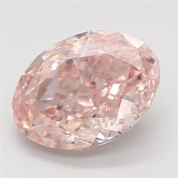 1.53ct Oval Natural Diamond (Colour Fancy Orangey Pink, Clarity VVS1, GIA Certified)