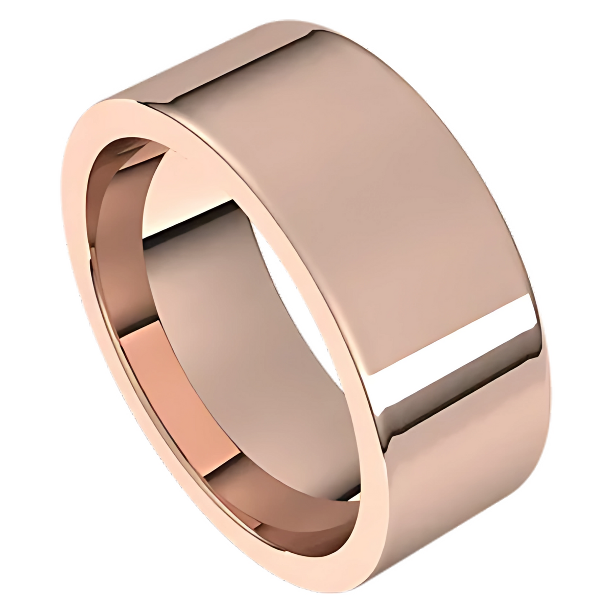 Comfort-Fit Flat Polished Men's Wedding Ring