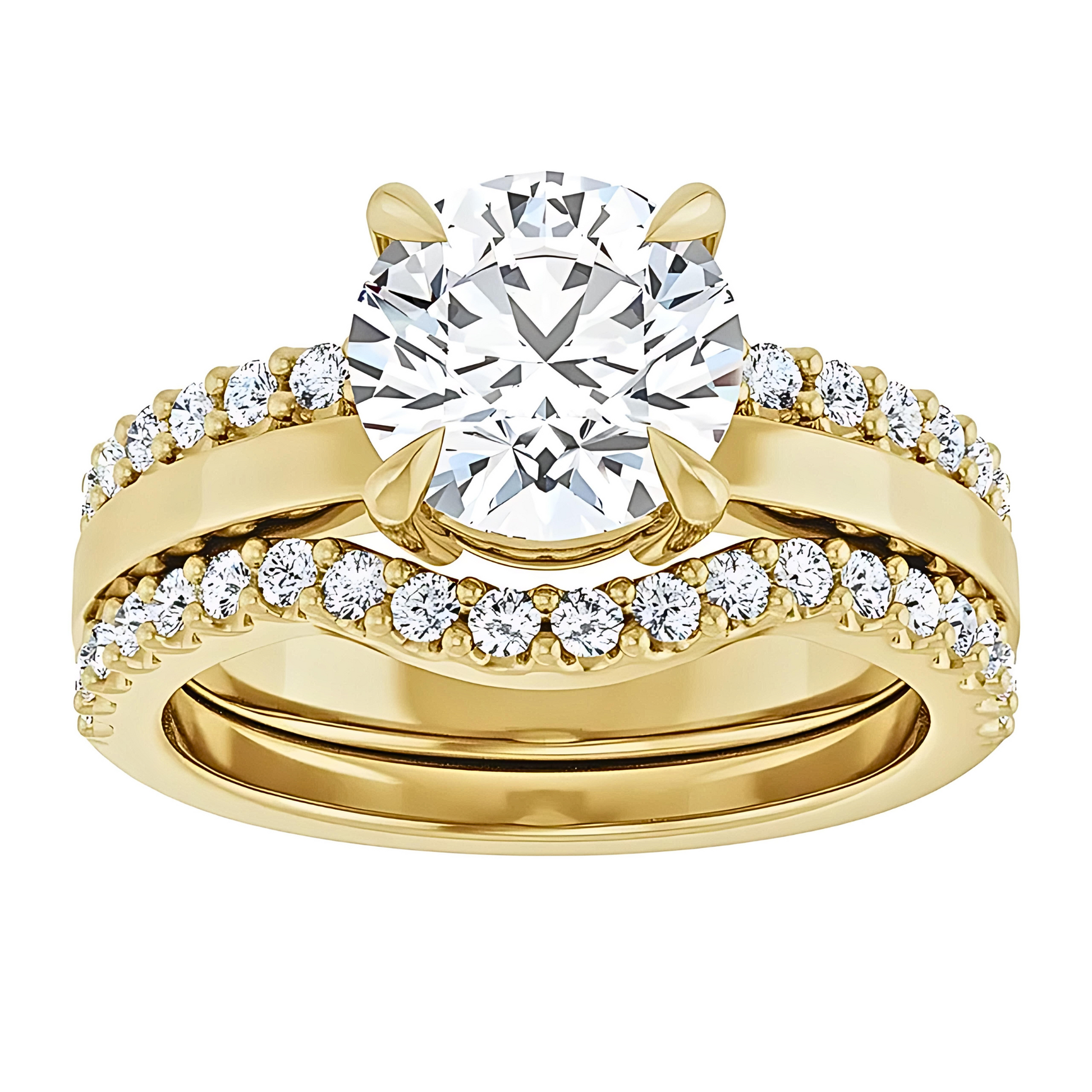 Summer Curved Pavé Diamond Wedding Ring