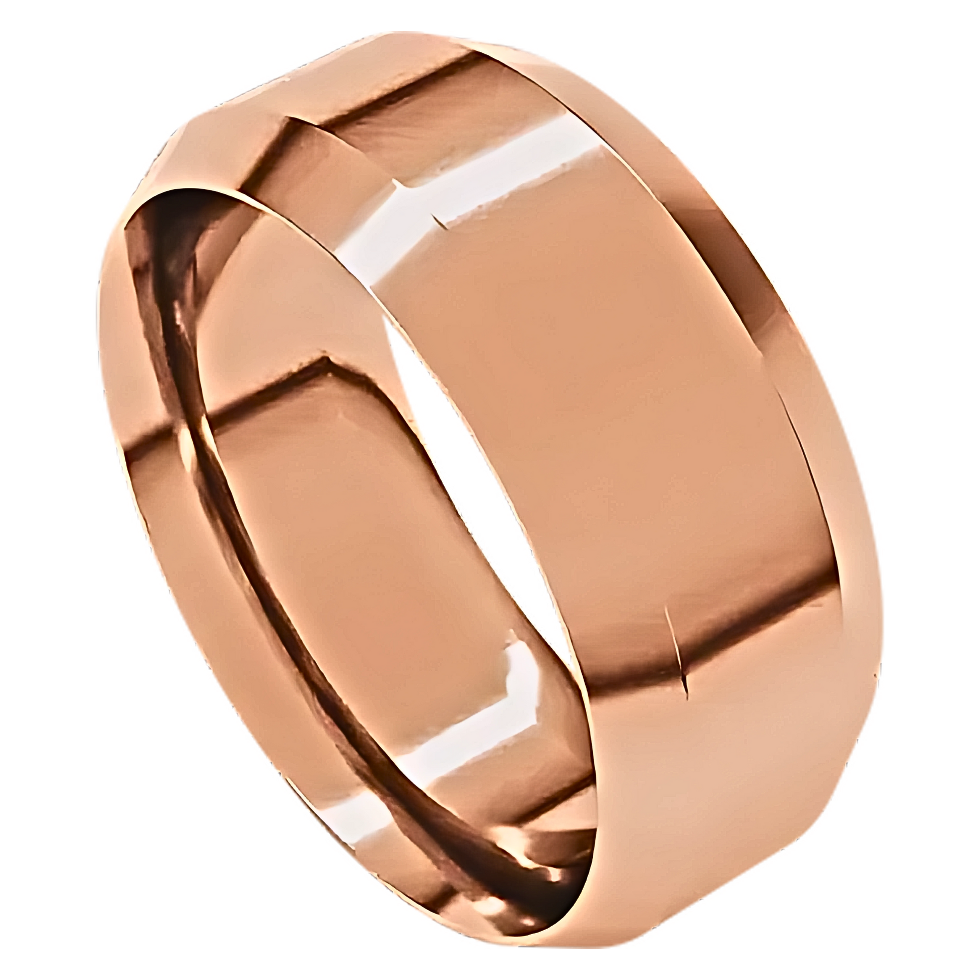Comfort-Fit Beveled Edge Polished Men's Wedding Ring