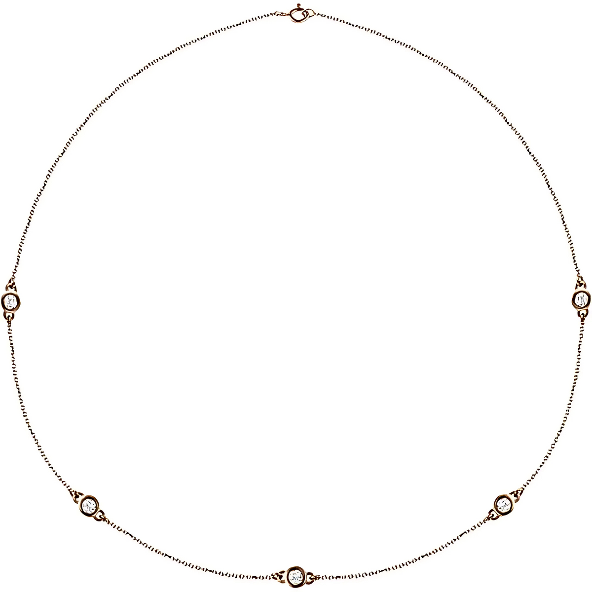 Daphne Round Diamond Bezel Station Necklace