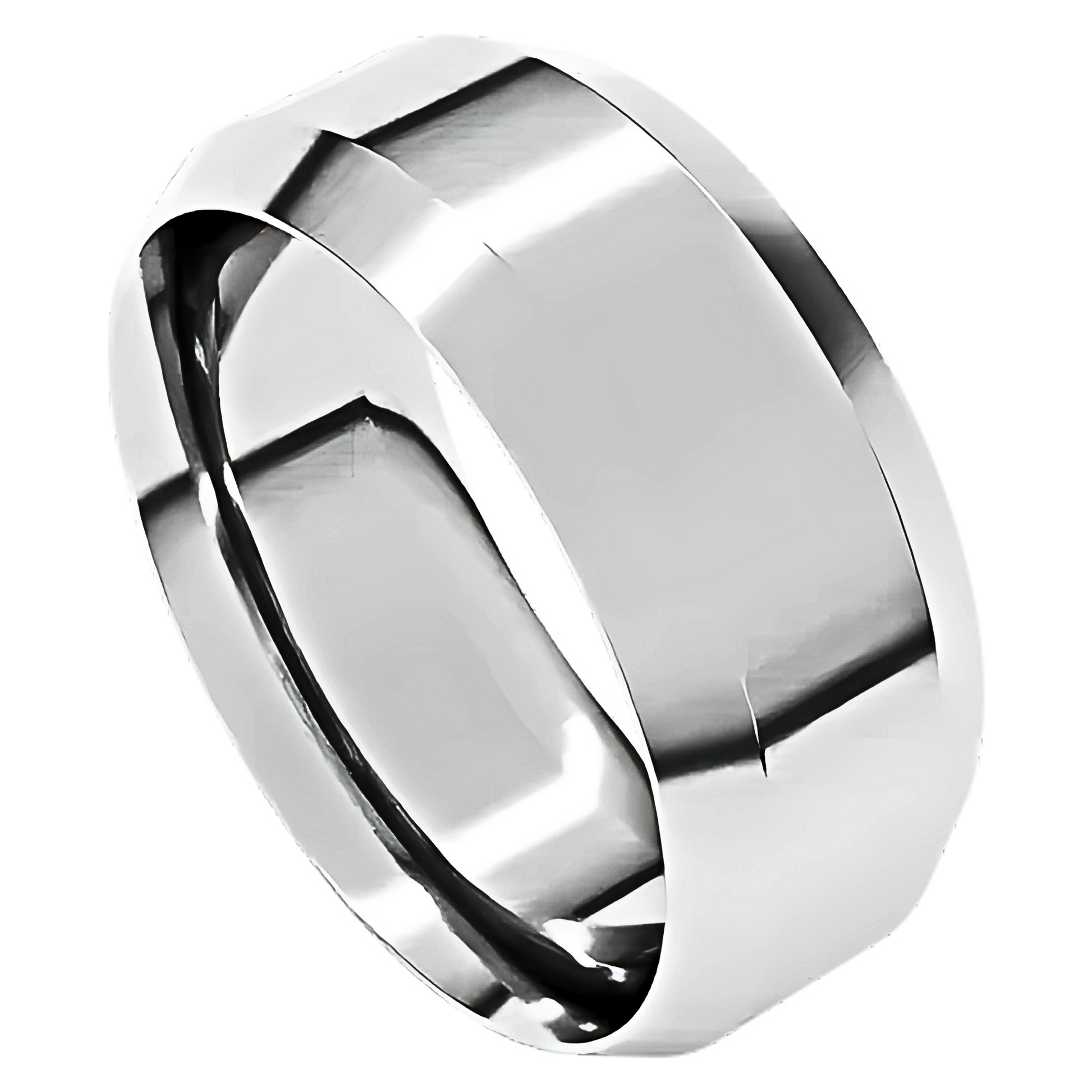 Comfort-Fit Beveled Edge Polished Men's Wedding Ring