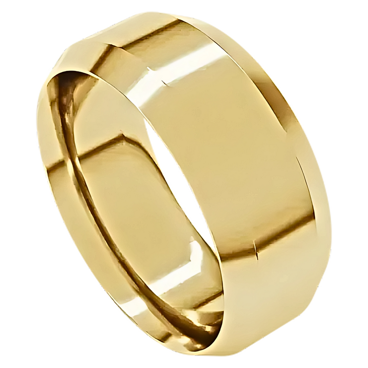 Comfort-Fit Beveled Edge Polished Men's Wedding Ring