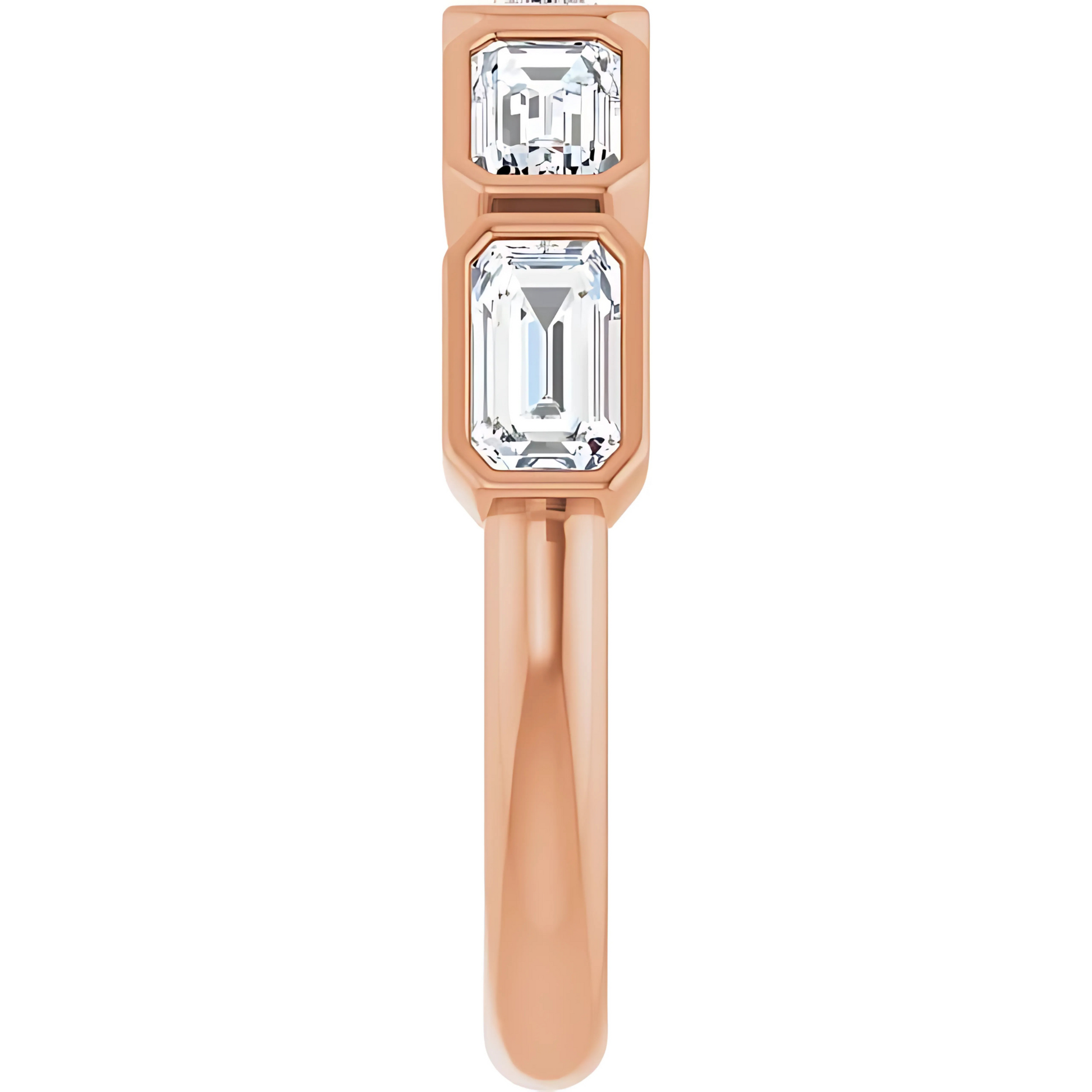 Isabelle East-West Emerald Diamond Bezel Ring