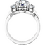 Eleanor Half Moon Three Stone Setting & Matching Wedding Ring