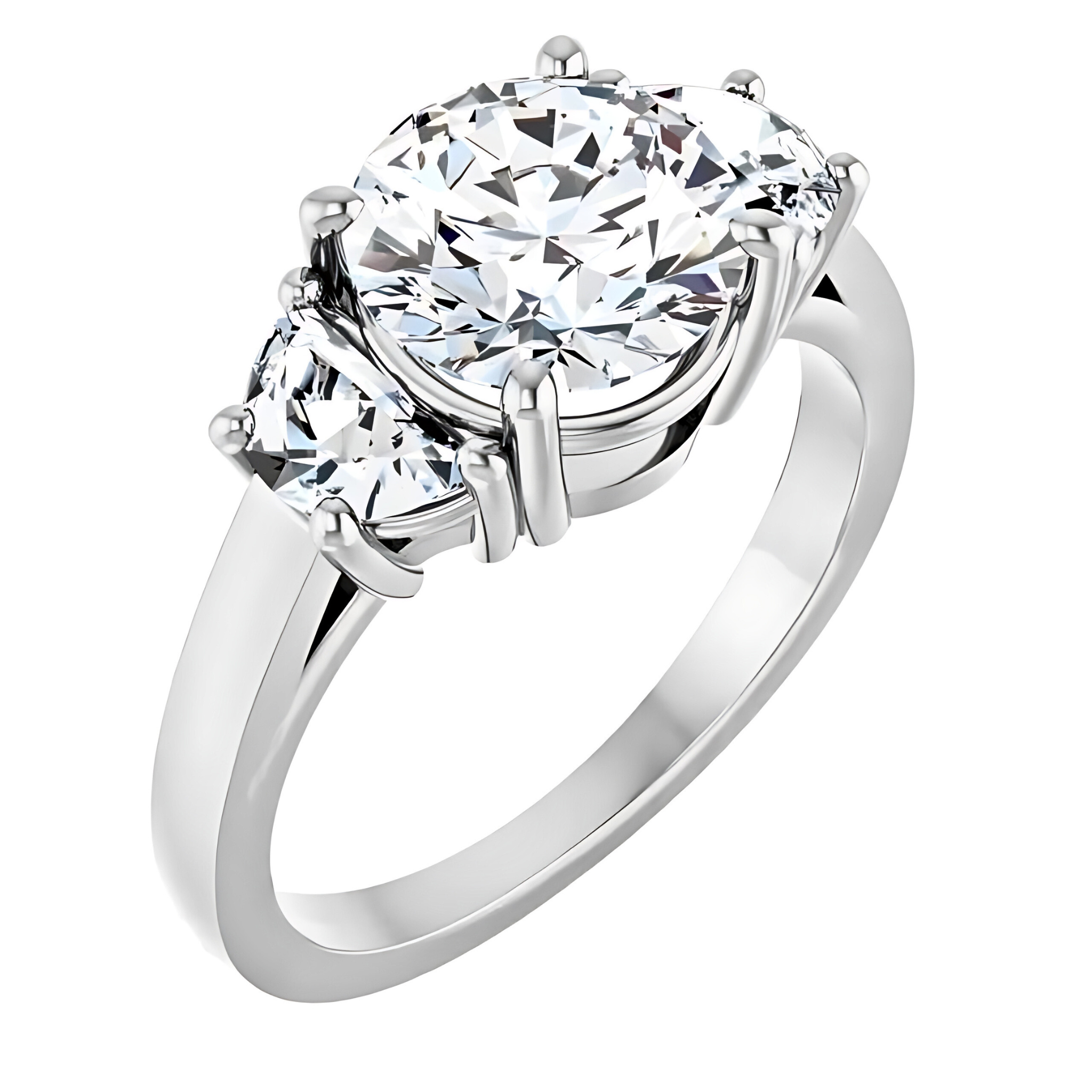 Eleanor Half Moon Three Stone Setting