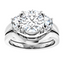 Eleanor Half Moon Three Stone Setting & Matching Wedding Ring