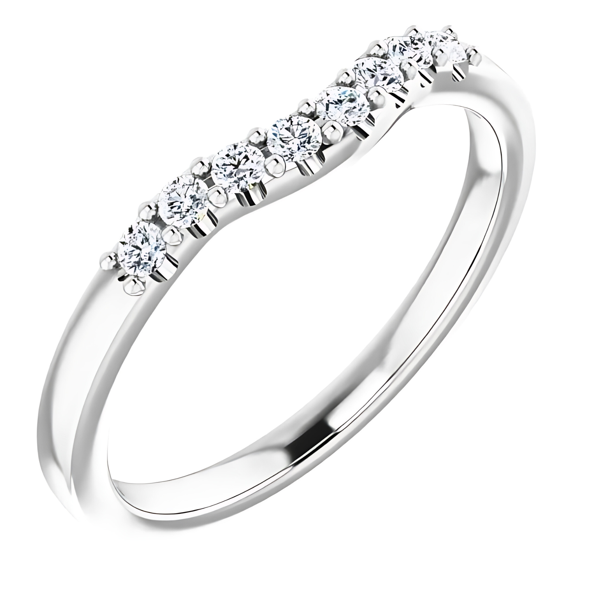Clara Curved Pavé Diamond Wedding Ring