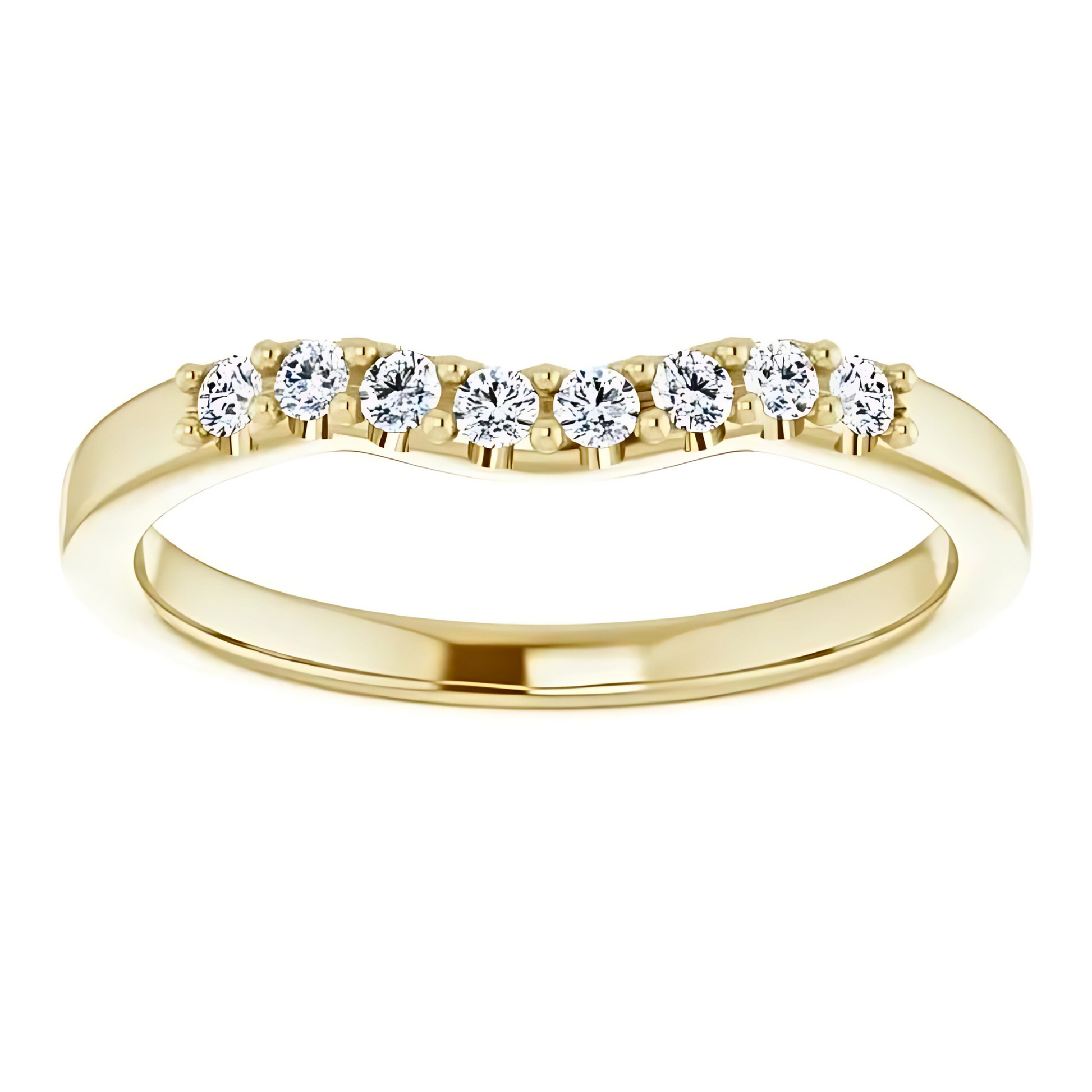 Clara Curved Pavé Diamond Wedding Ring