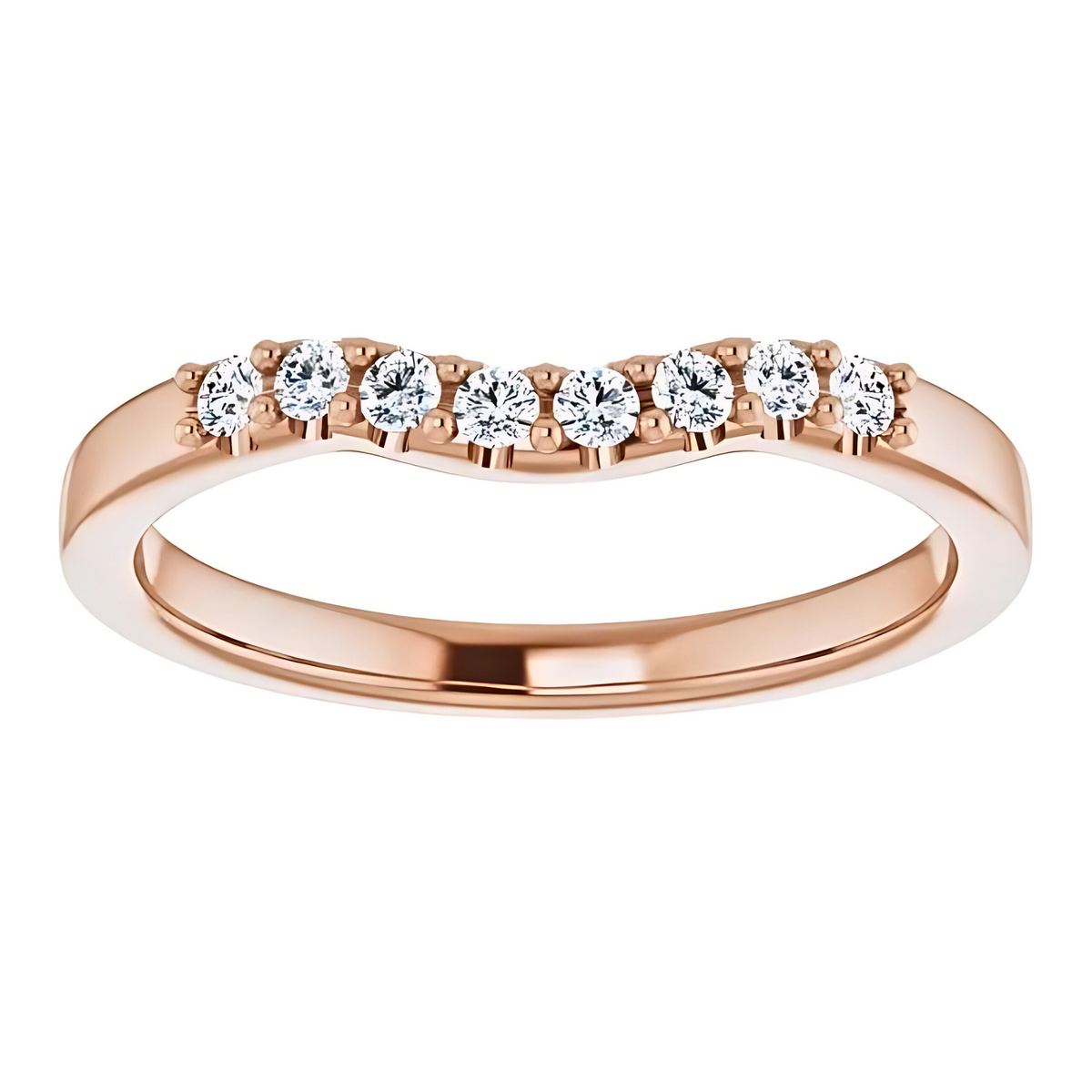 Clara Curved Pavé Diamond Wedding Ring