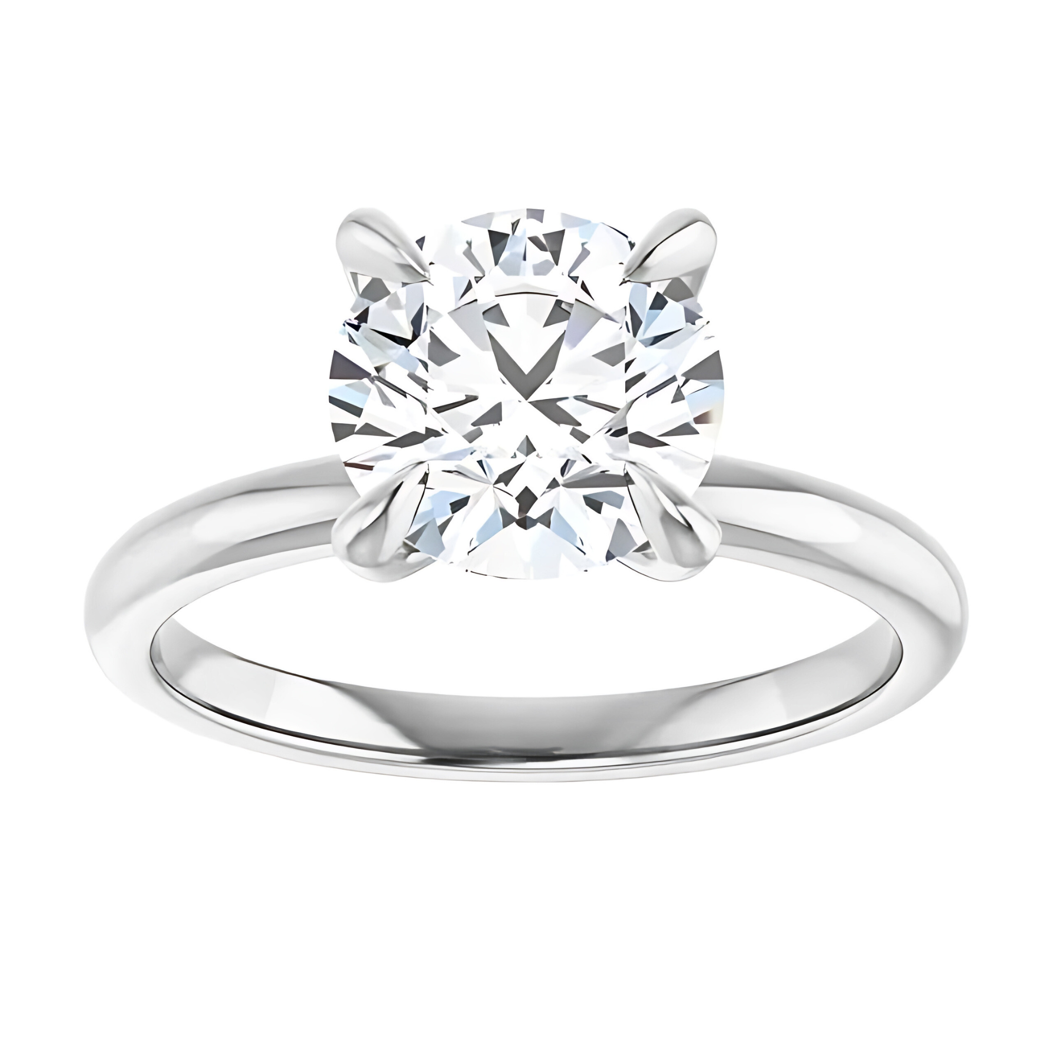 Olivia Round Moissanite Solitaire Engagement Ring