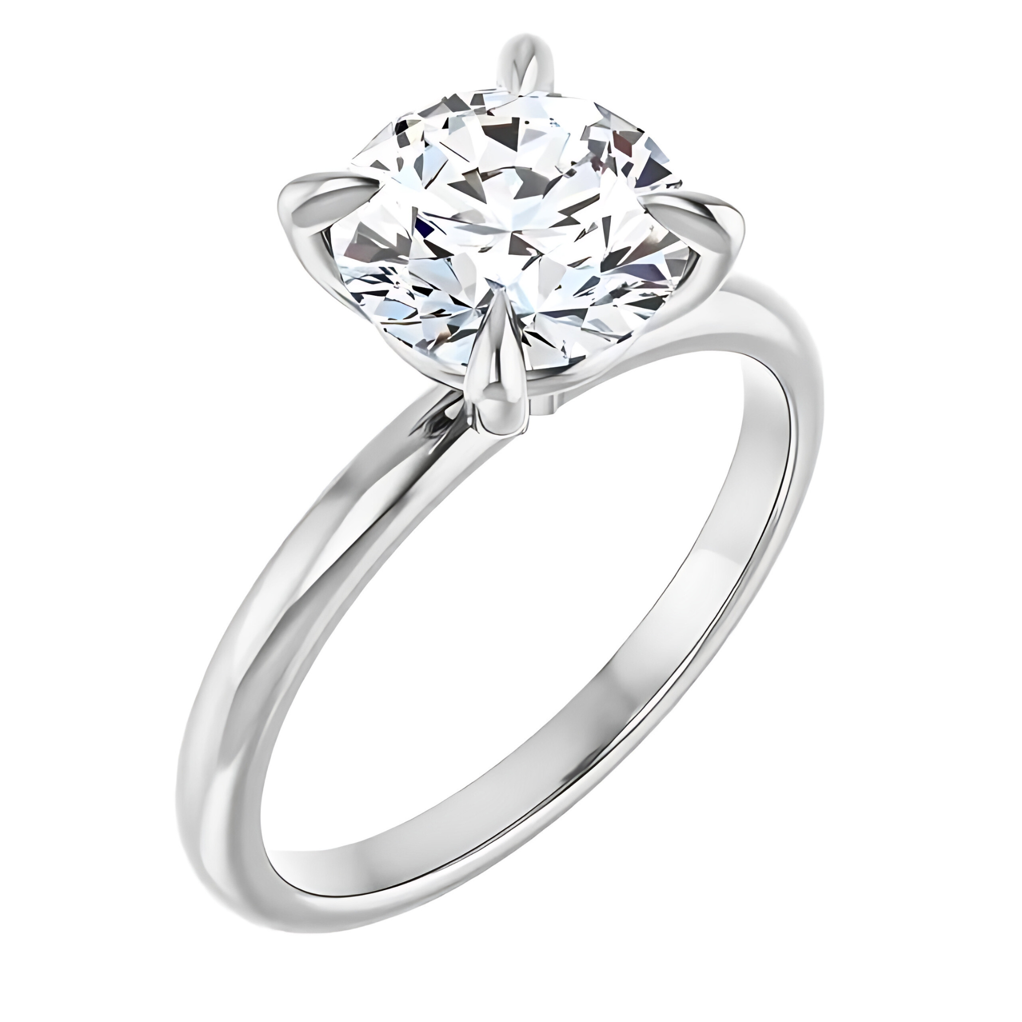 Olivia Round Moissanite Solitaire Engagement Ring