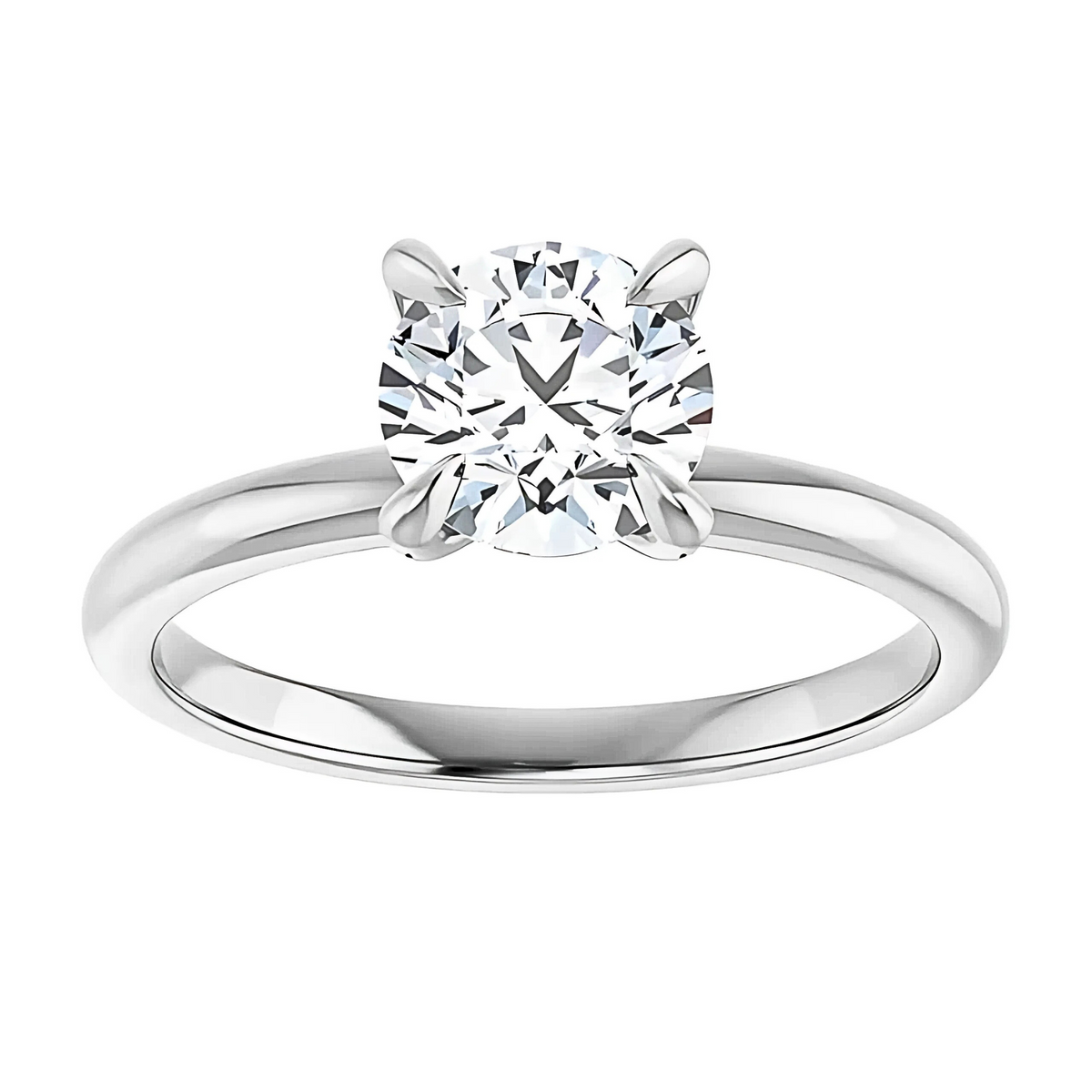 Olivia Round Moissanite Solitaire Engagement Ring