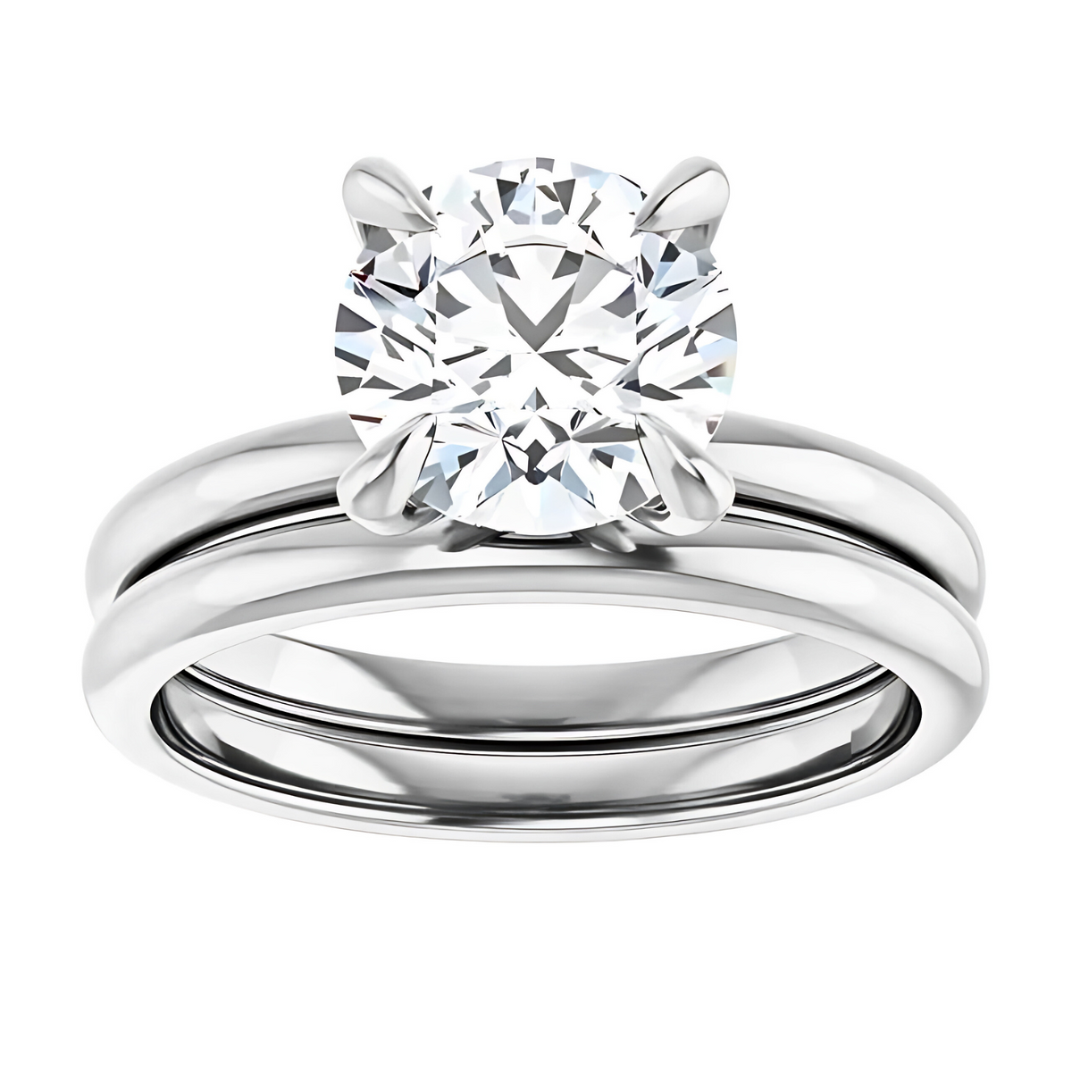 Olivia Round Moissanite Solitaire Engagement Ring