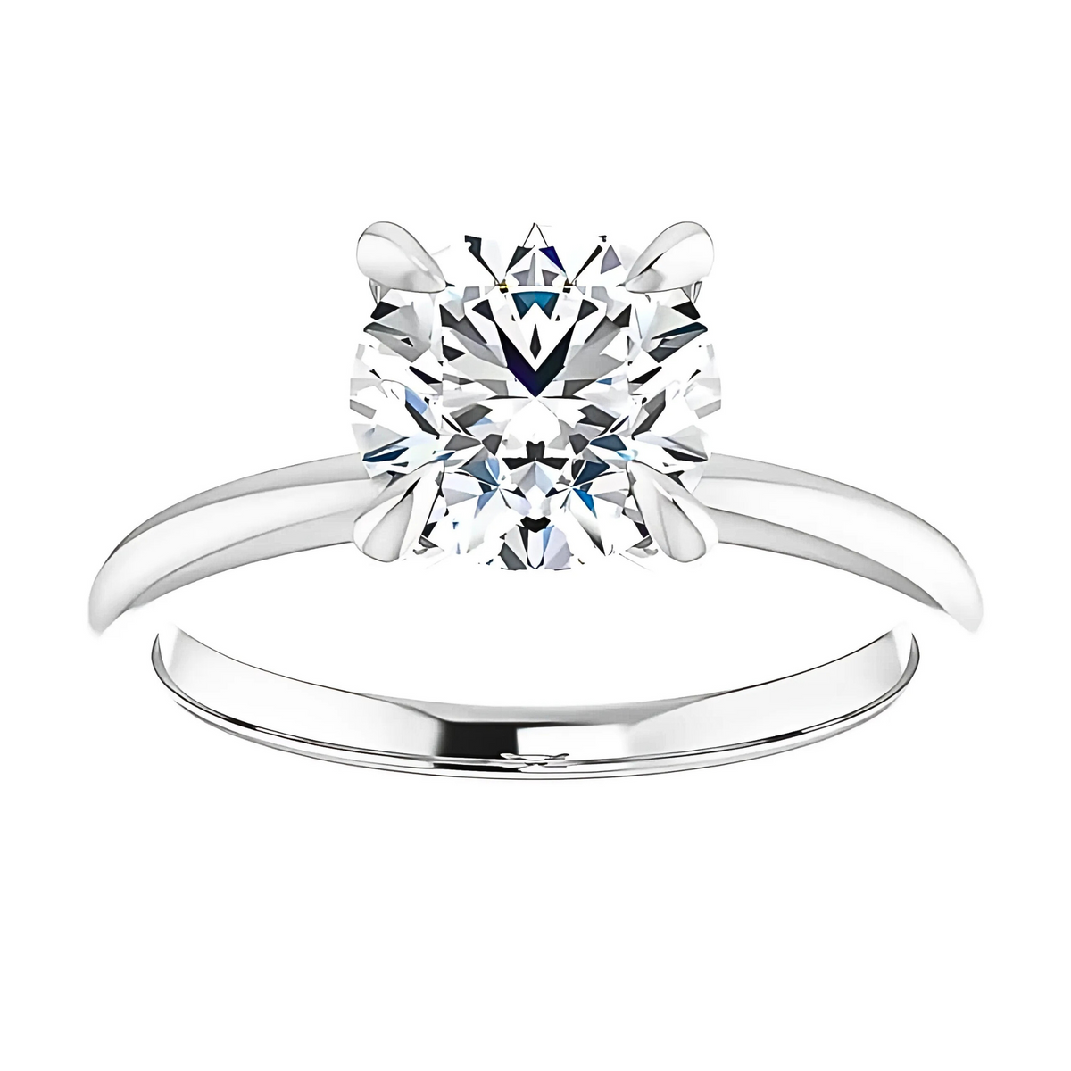Olivia Round Moissanite Solitaire Engagement Ring