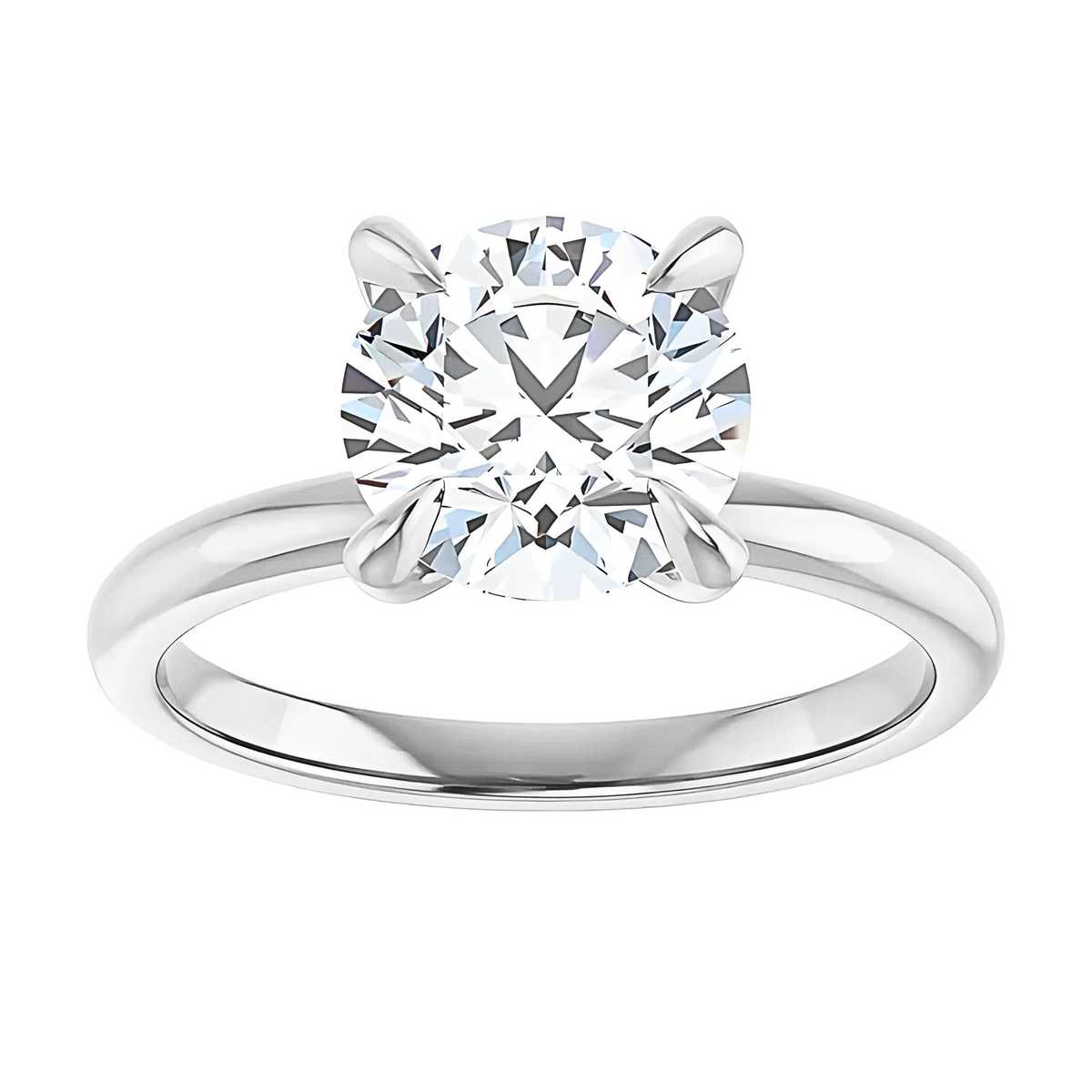 Olivia Round Moissanite Solitaire Engagement Ring