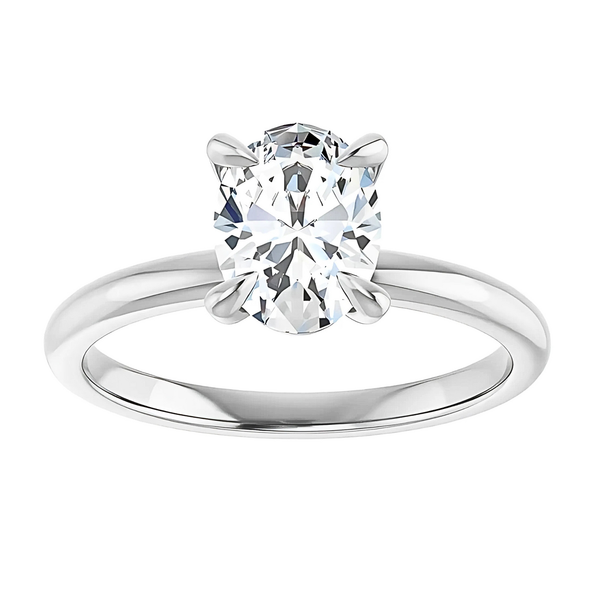 Olivia Oval Moissanite Solitaire Engagement Ring