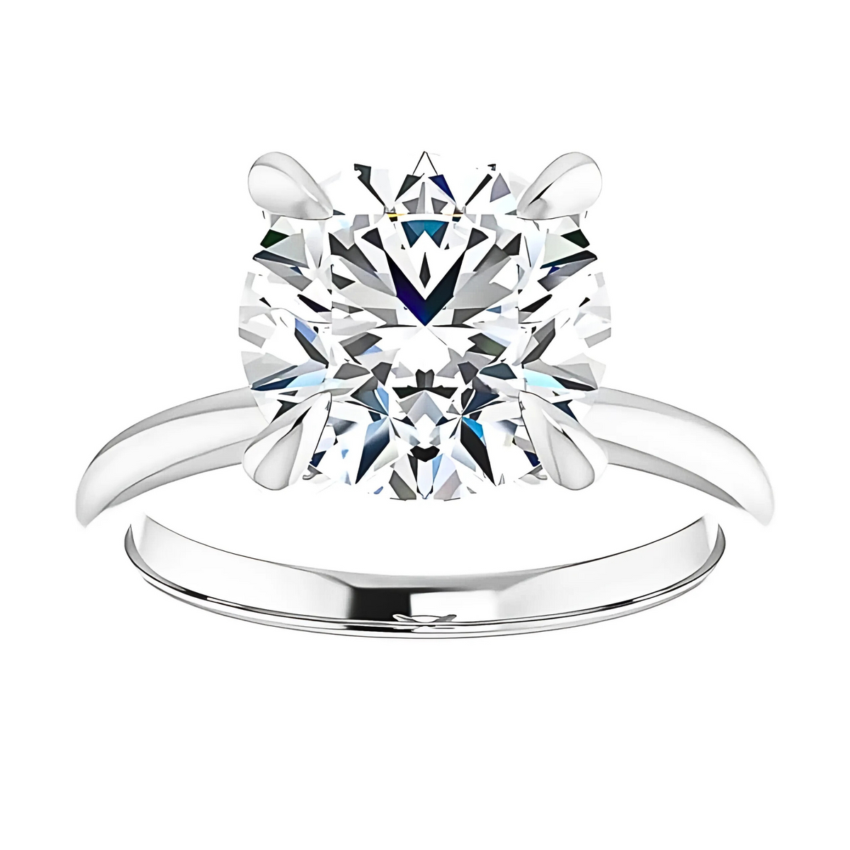 Olivia Round Moissanite Solitaire Engagement Ring
