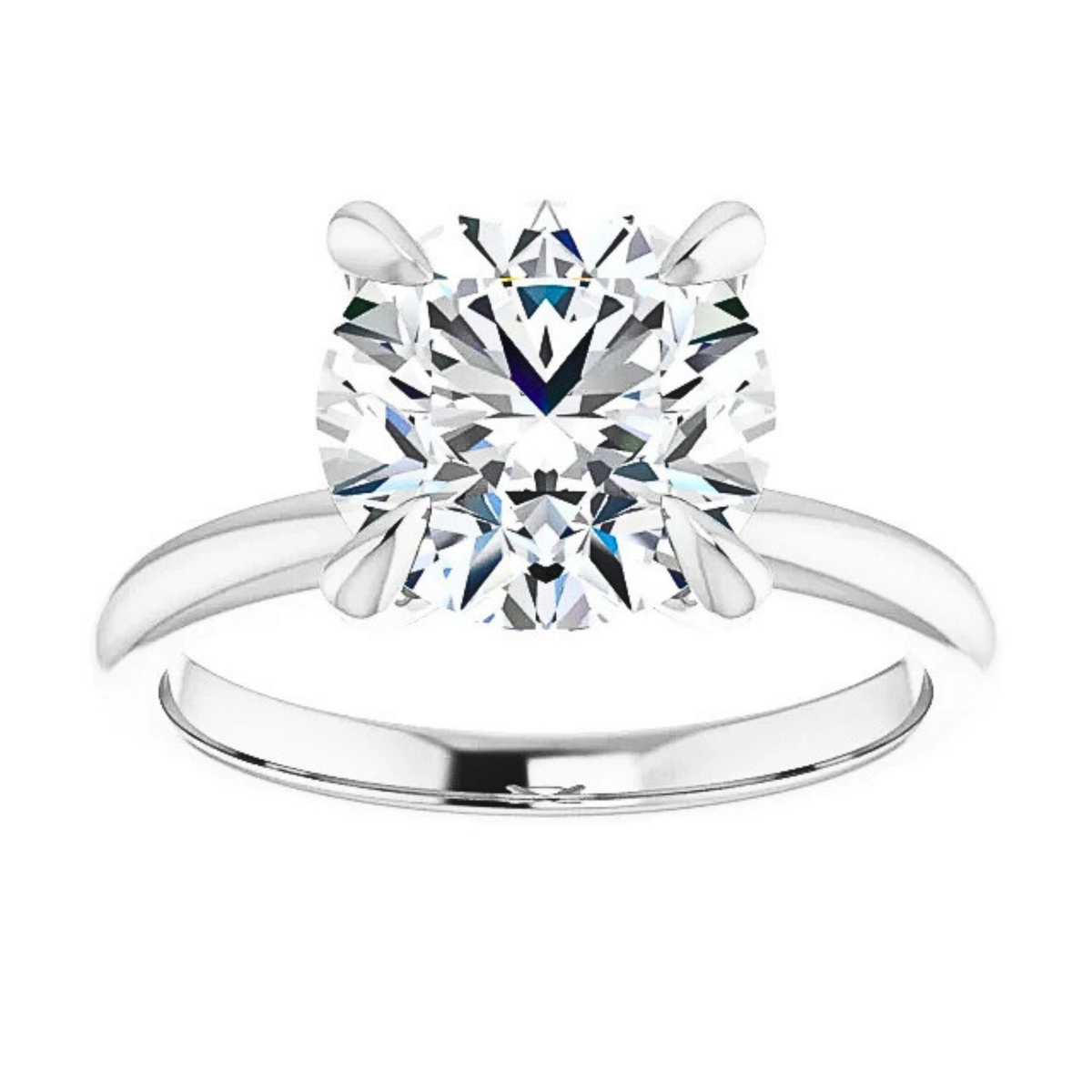 Olivia Round Moissanite Solitaire Engagement Ring