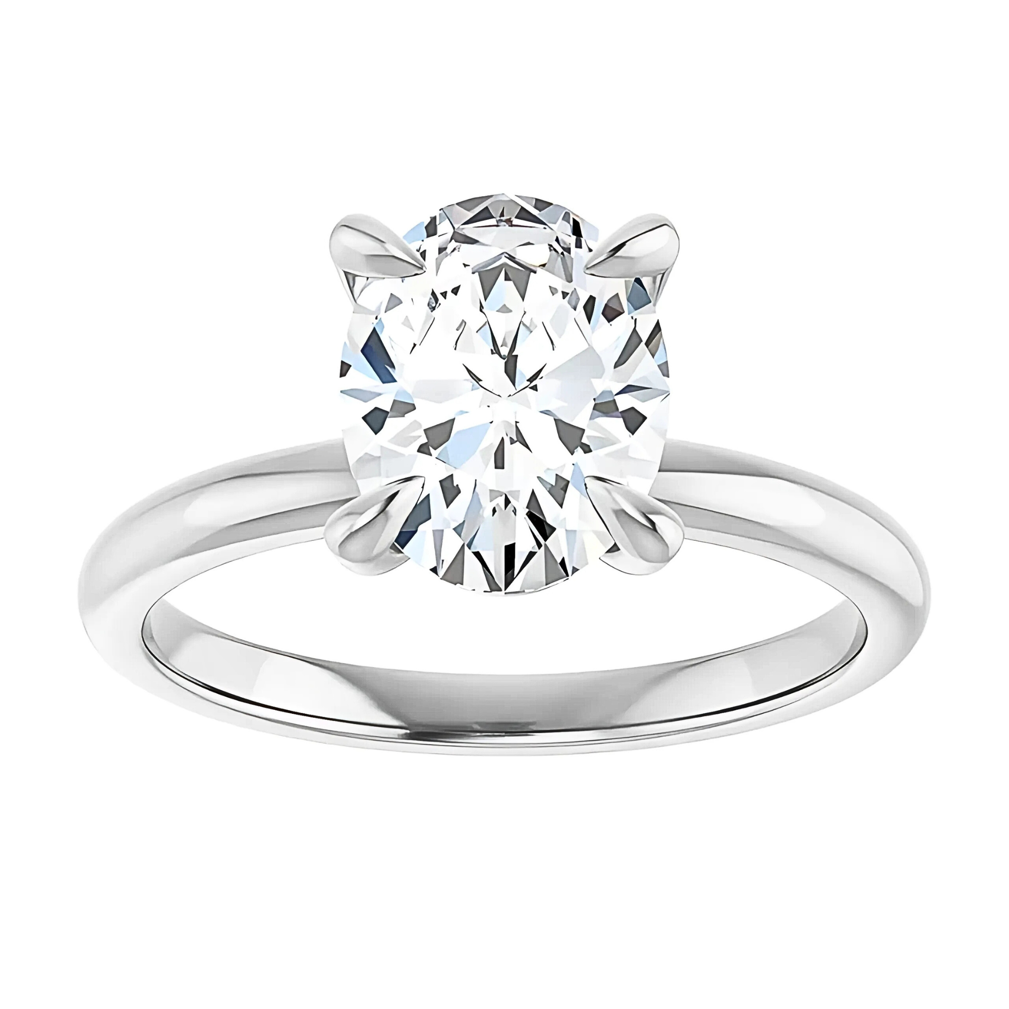 Olivia Oval Moissanite Solitaire Engagement Ring