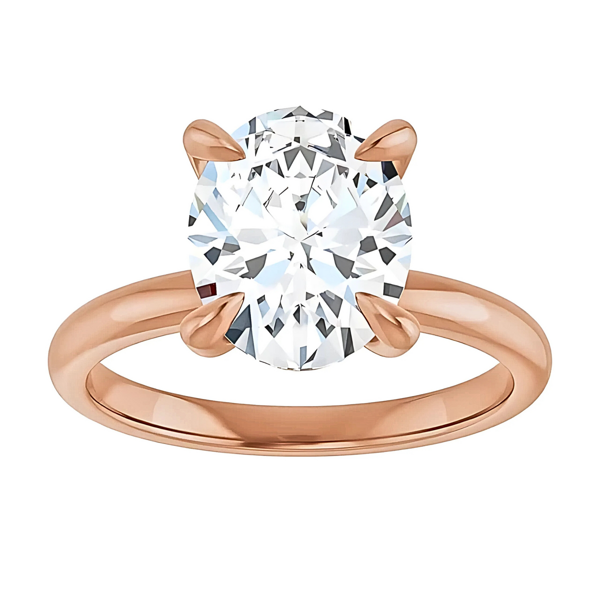 Olivia Oval Moissanite Solitaire Engagement Ring