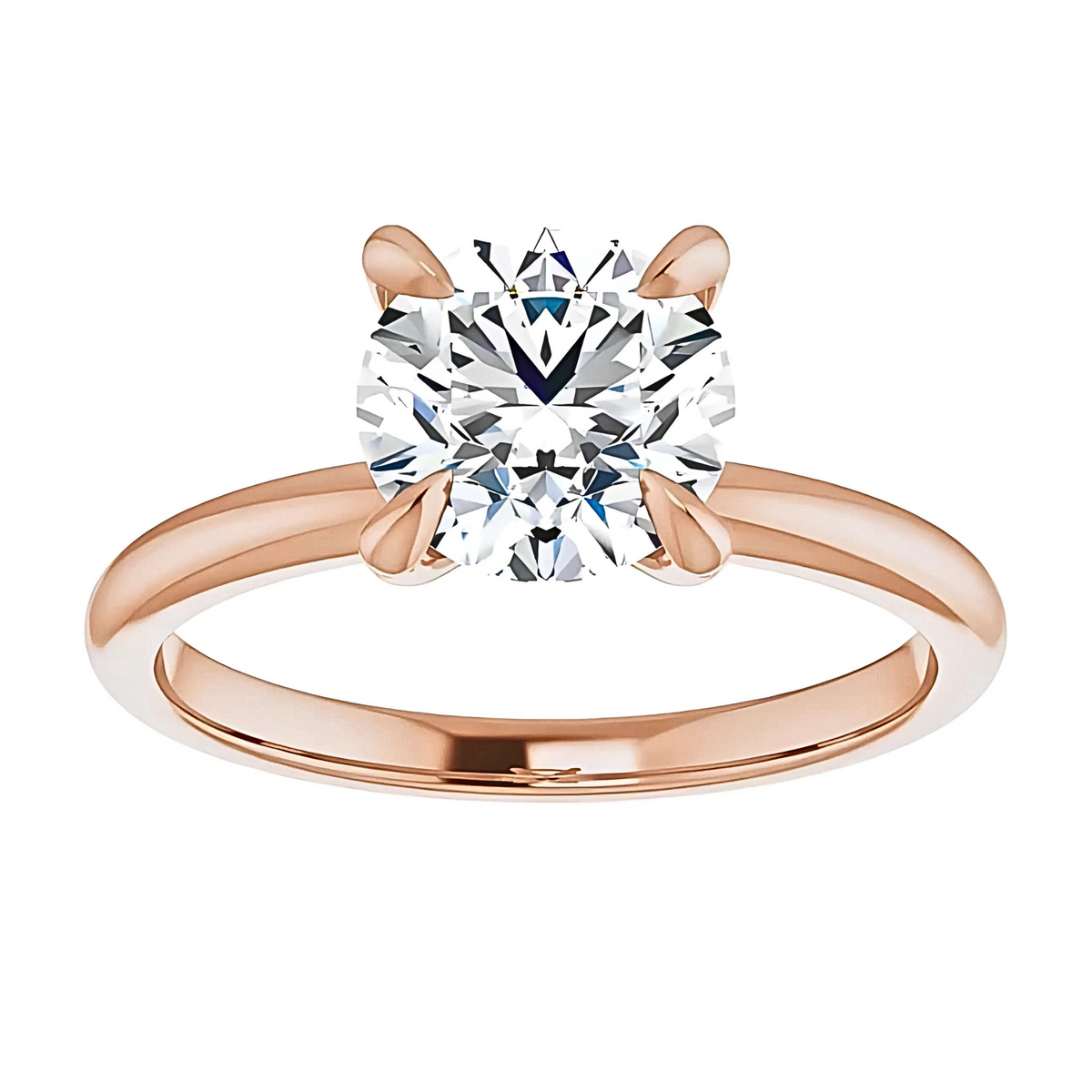 Olivia Round Moissanite Solitaire Engagement Ring