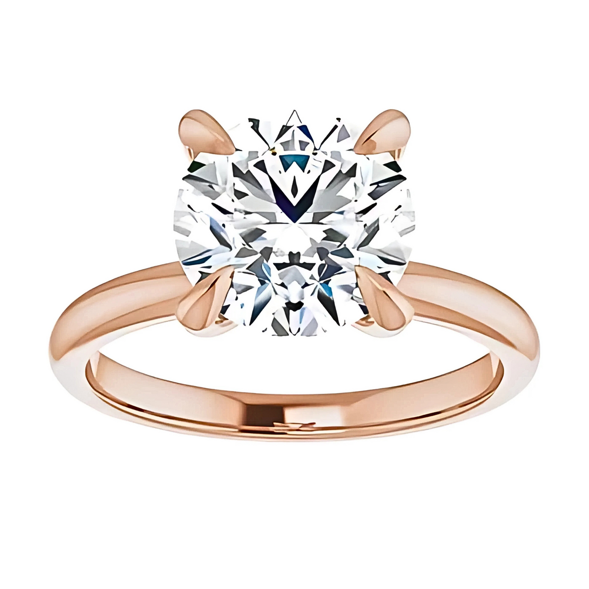 Olivia Round Moissanite Solitaire Engagement Ring