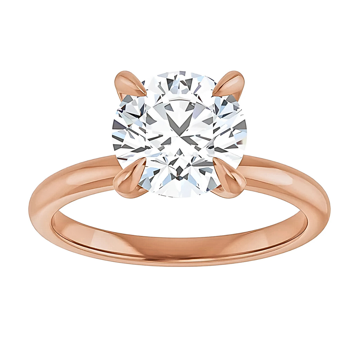 Olivia Round Moissanite Solitaire Engagement Ring