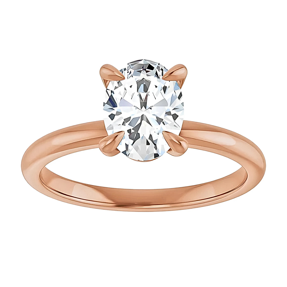 Olivia Oval Moissanite Solitaire Engagement Ring