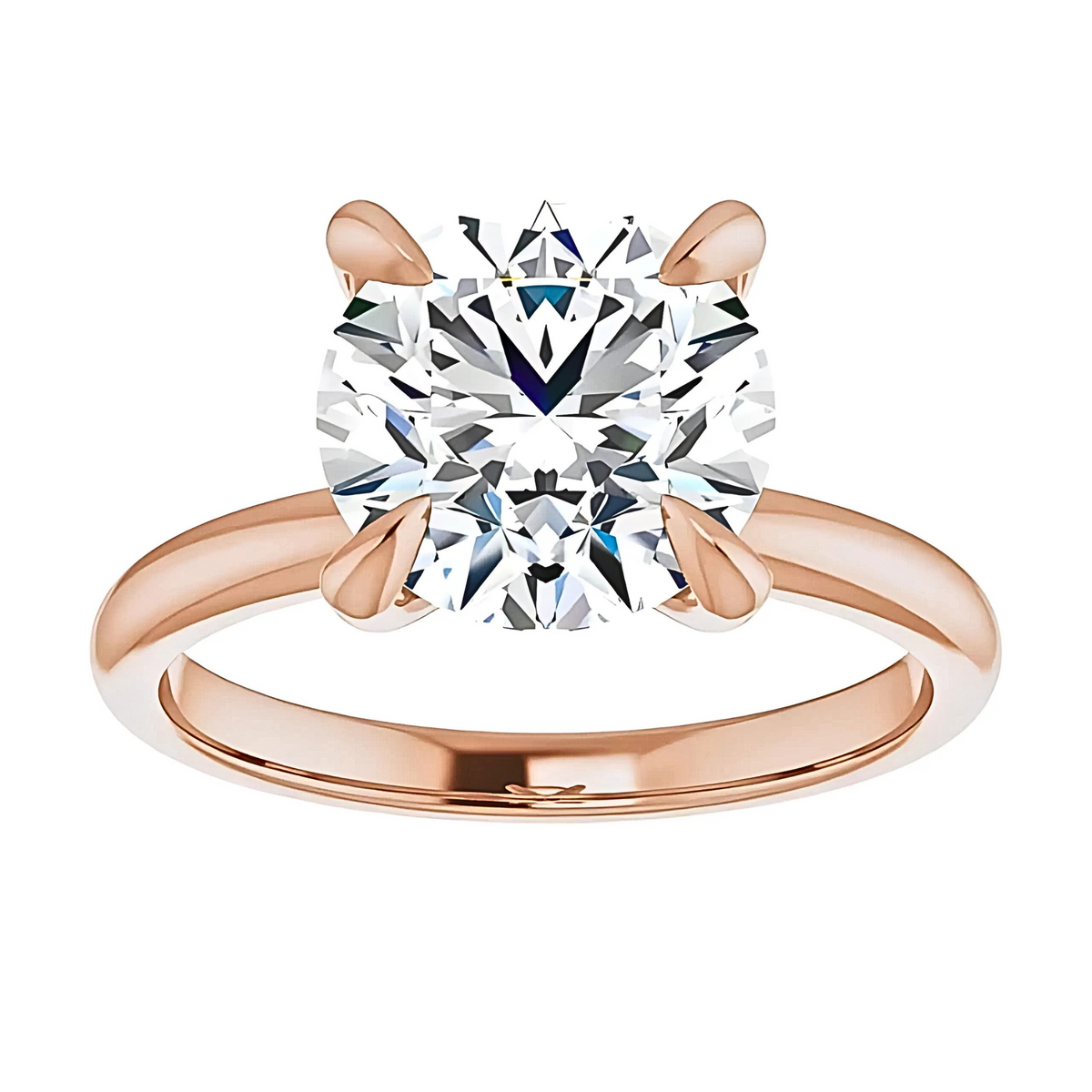 Olivia Round Moissanite Solitaire Engagement Ring