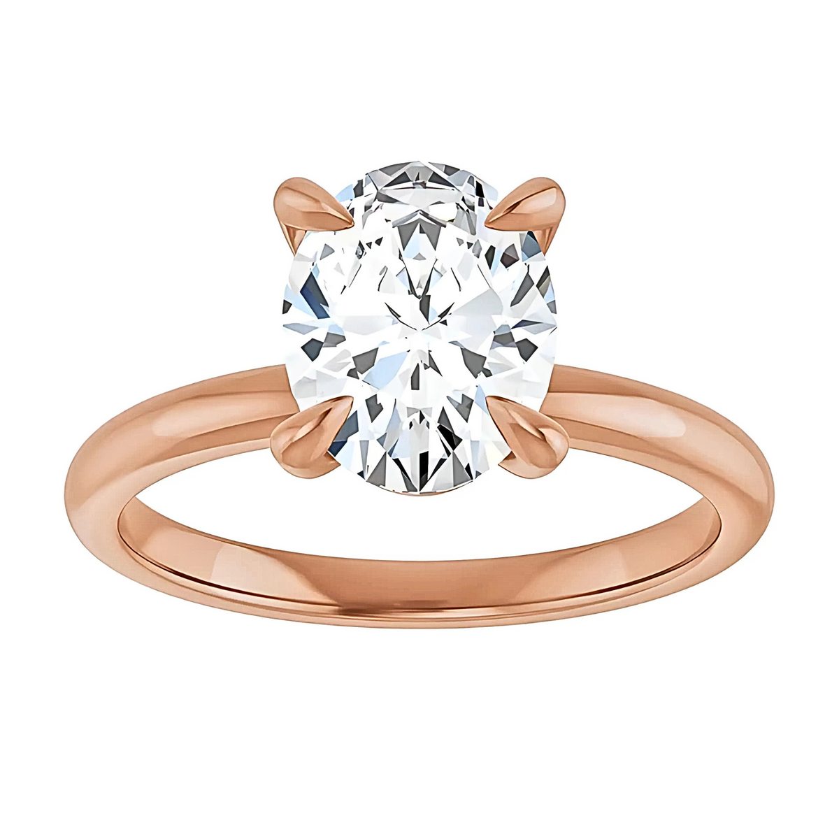 Olivia Oval Moissanite Solitaire Engagement Ring