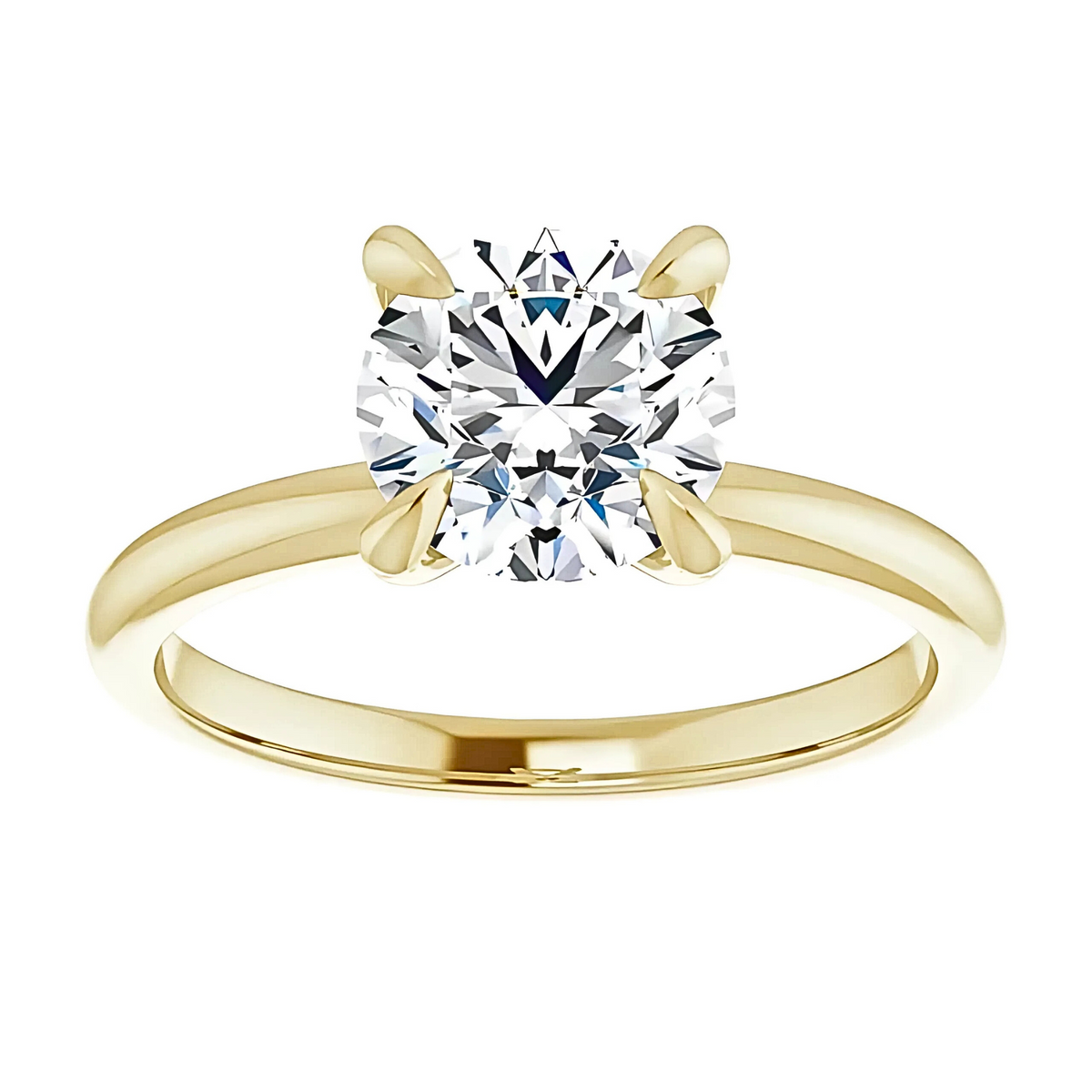 Olivia Round Moissanite Solitaire Engagement Ring