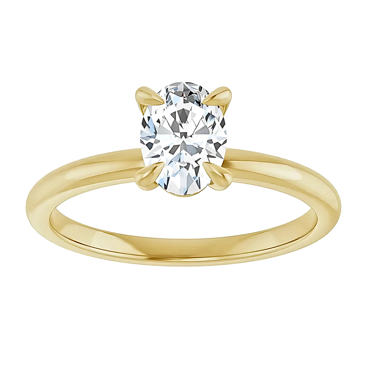 Olivia Oval Moissanite Solitaire Engagement Ring