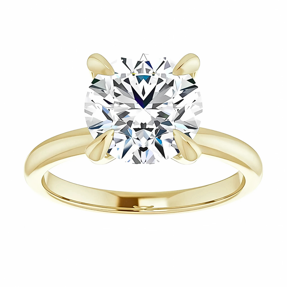 Olivia Round Moissanite Solitaire Engagement Ring