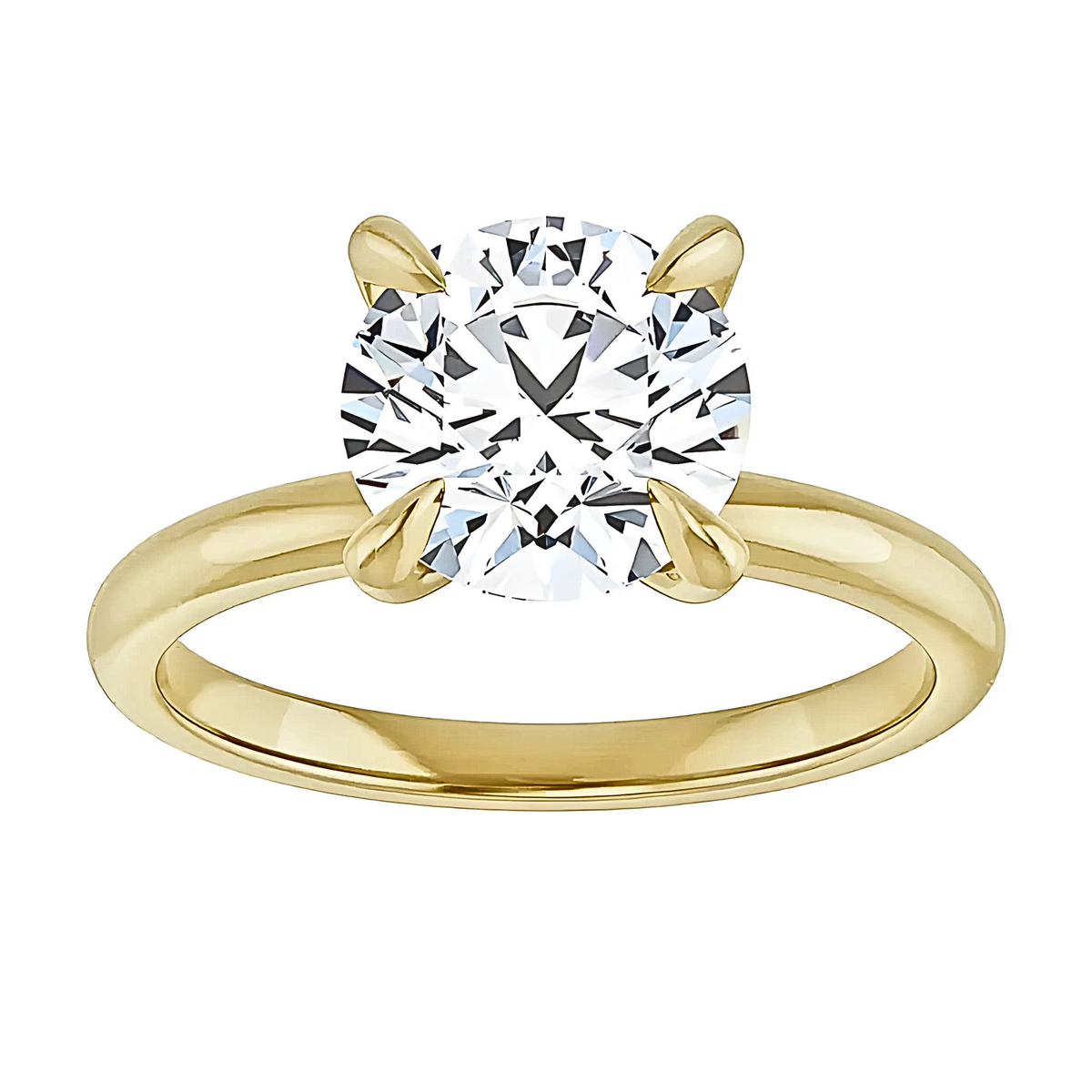 Olivia Round Moissanite Solitaire Engagement Ring
