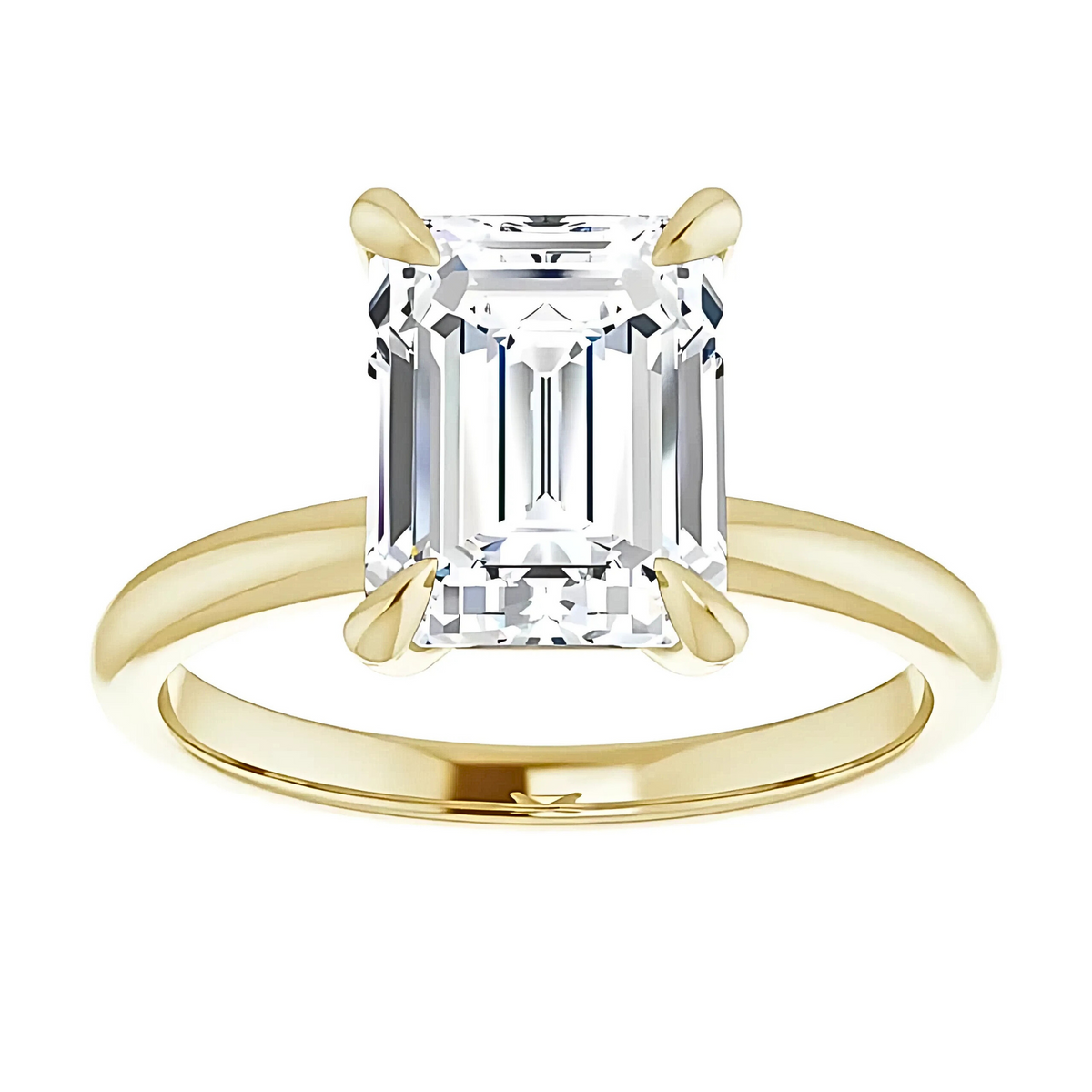 Olivia Emerald Moissanite Solitaire Engagement Ring