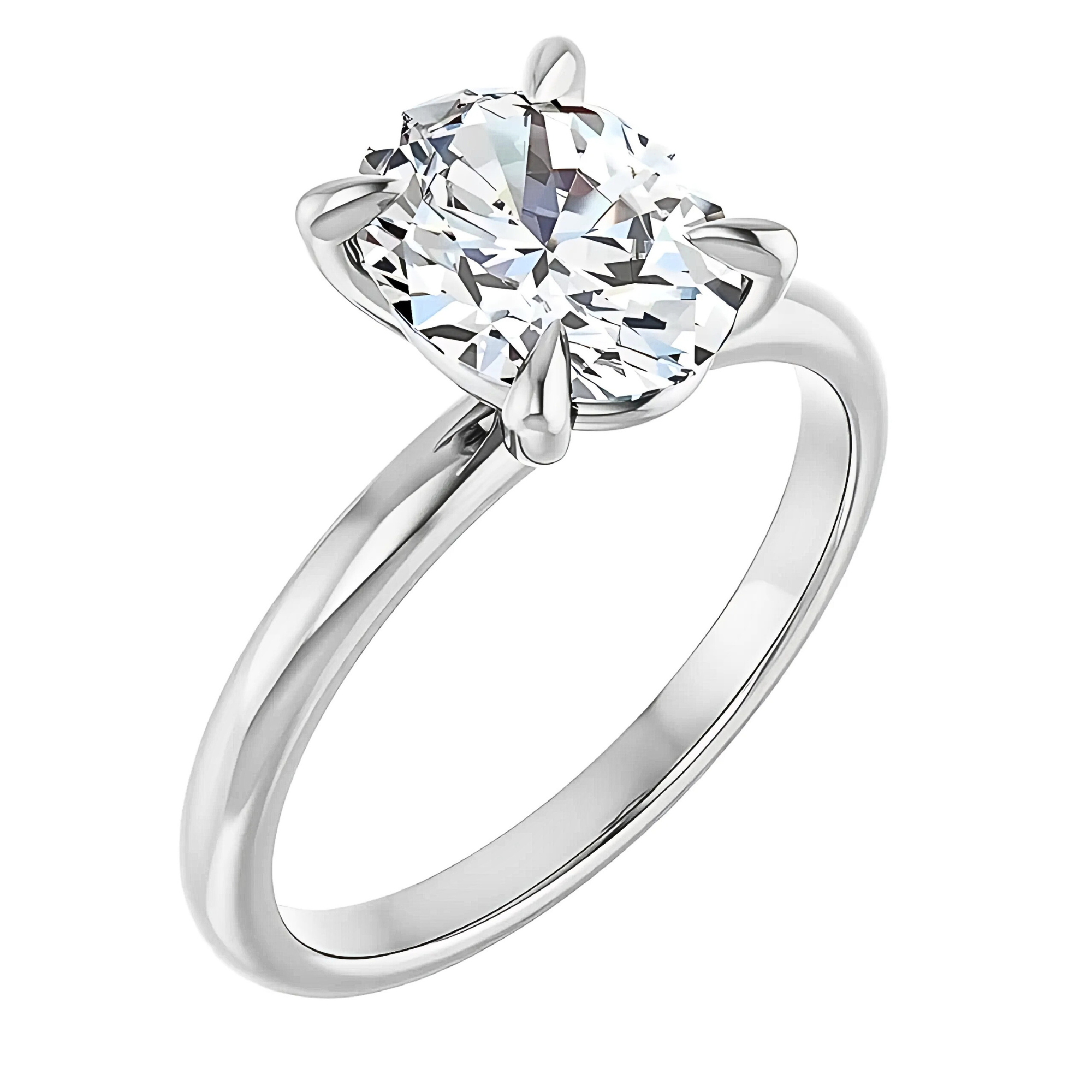 Olivia Oval Moissanite Solitaire Engagement Ring