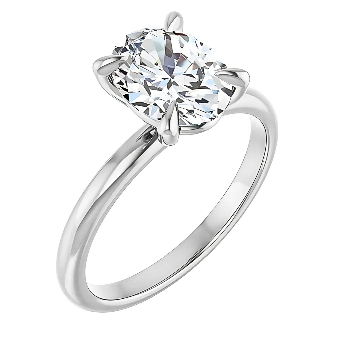 Olivia Oval Moissanite Solitaire Engagement Ring