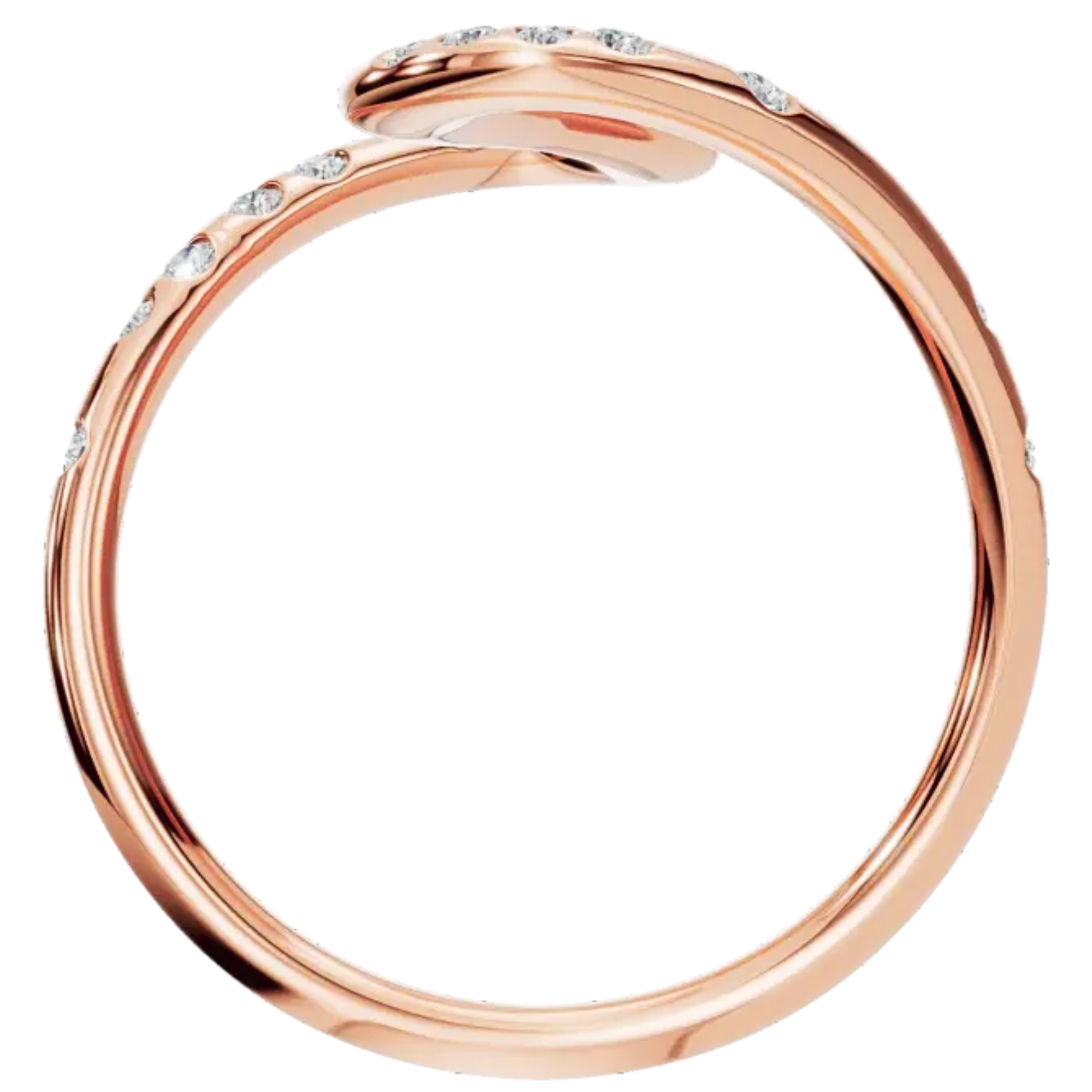 Seraphina Scattered Diamond Bezel Wave Ring