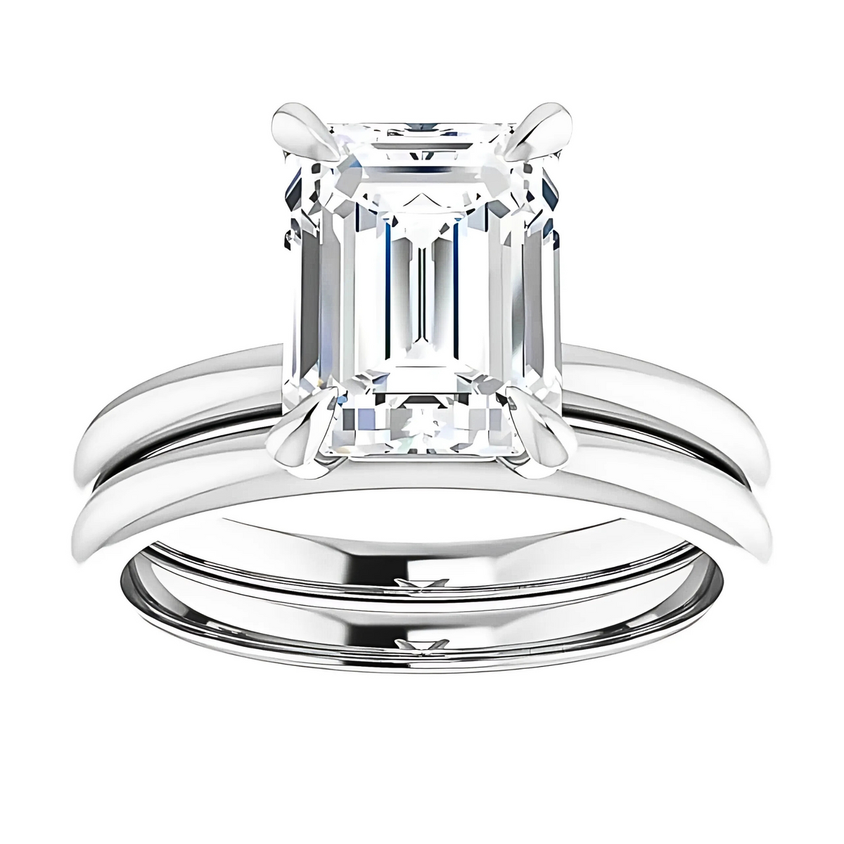 Olivia Emerald Moissanite Solitaire Engagement Ring