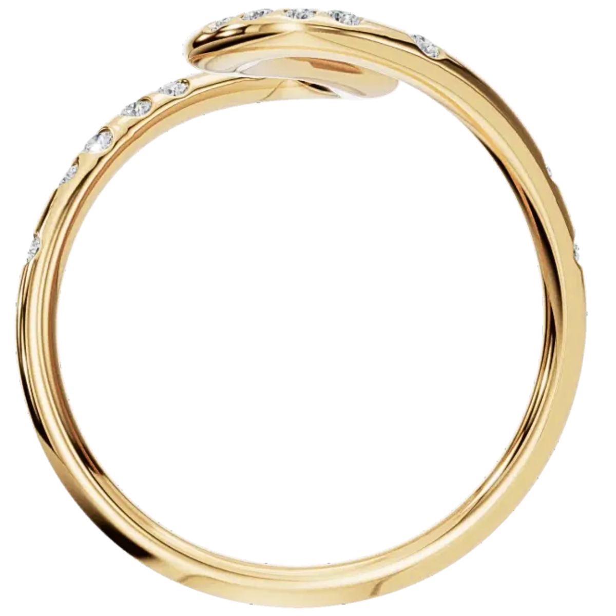 Seraphina Scattered Diamond Bezel Wave Ring