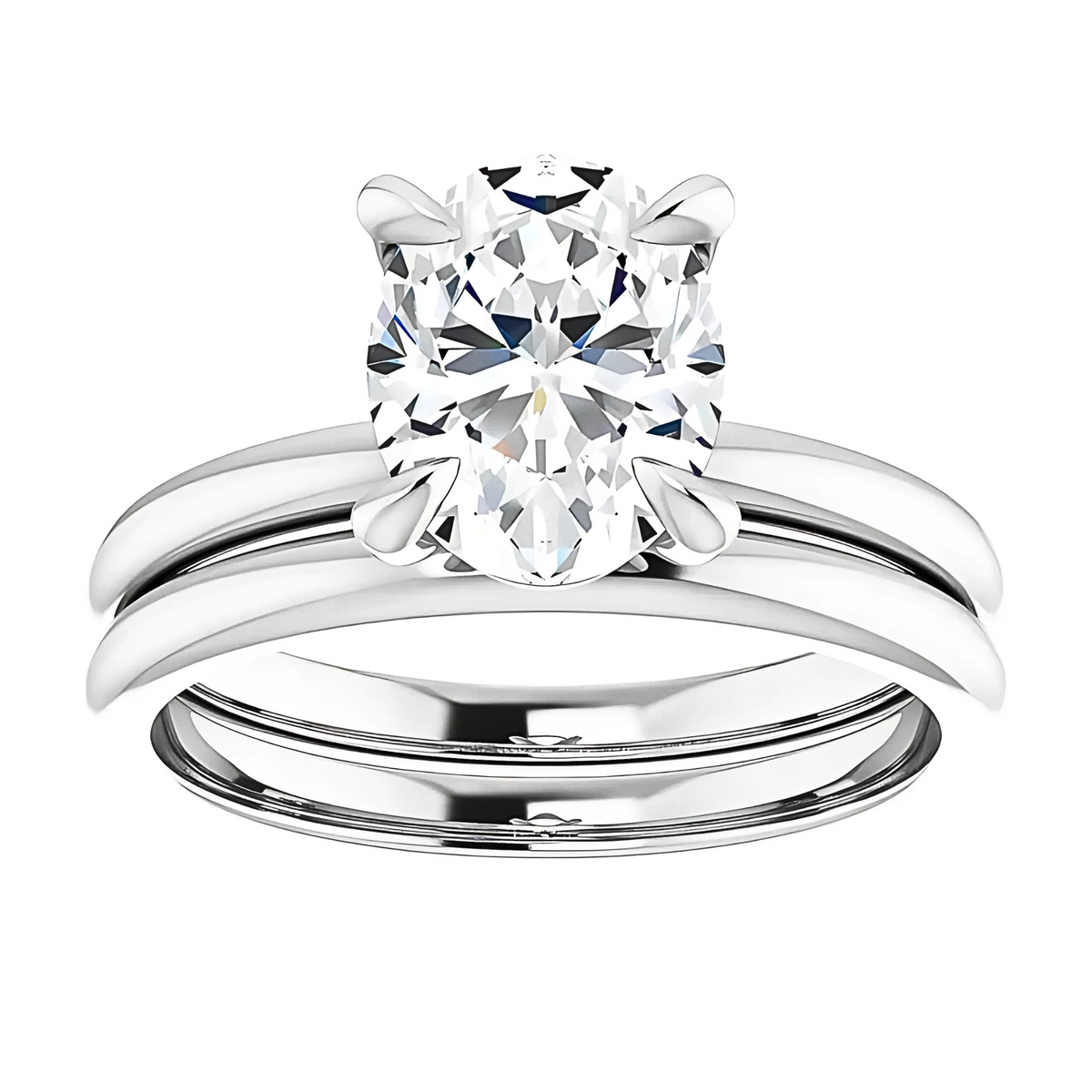 Olivia Oval Moissanite Solitaire Engagement Ring