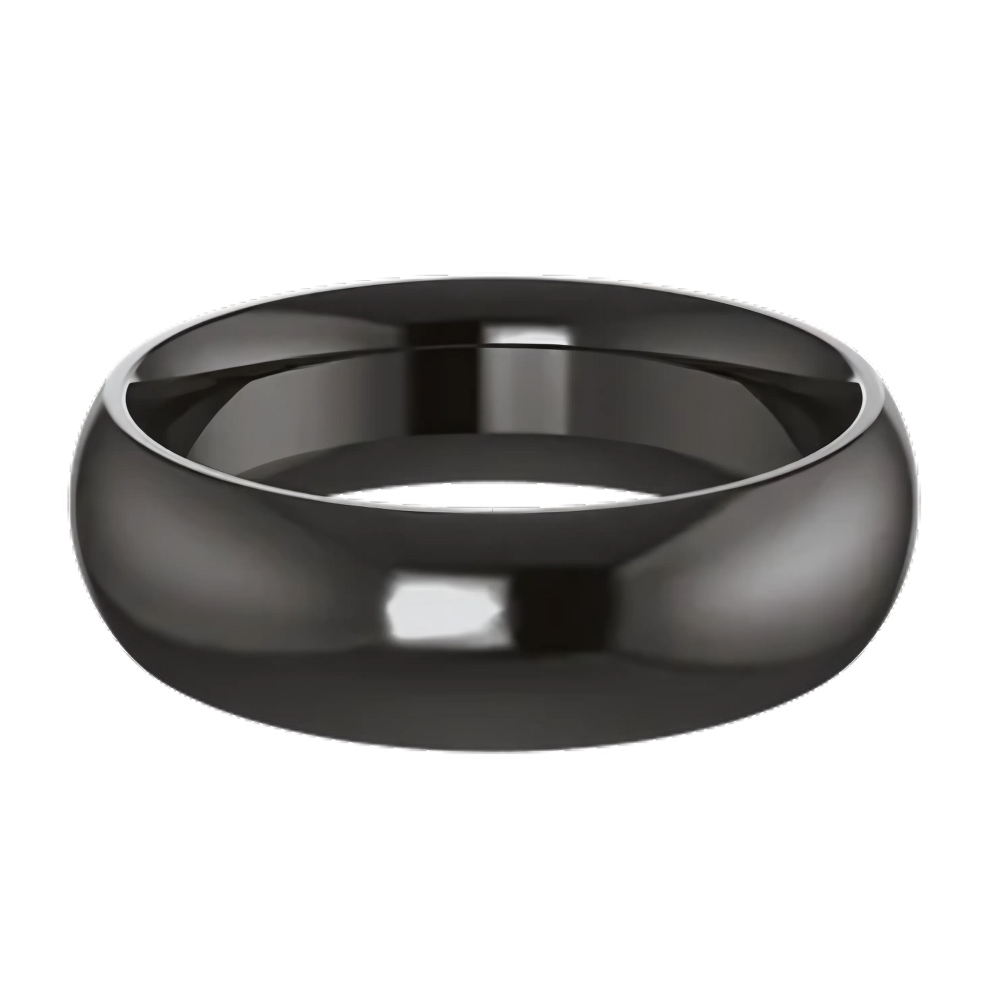 Comfort-Fit Half Round Zirconium Men's Wedding Ring