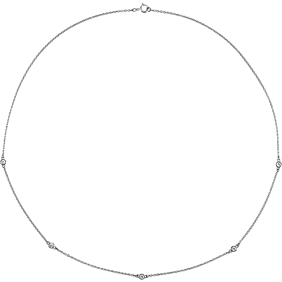 Daphne Round Diamond Bezel Station Necklace