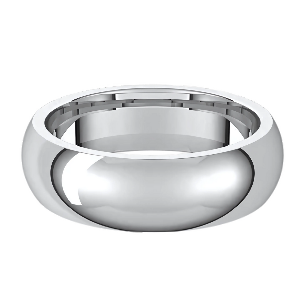 Comfort-Fit Half Round Polished Men's Wedding Ring