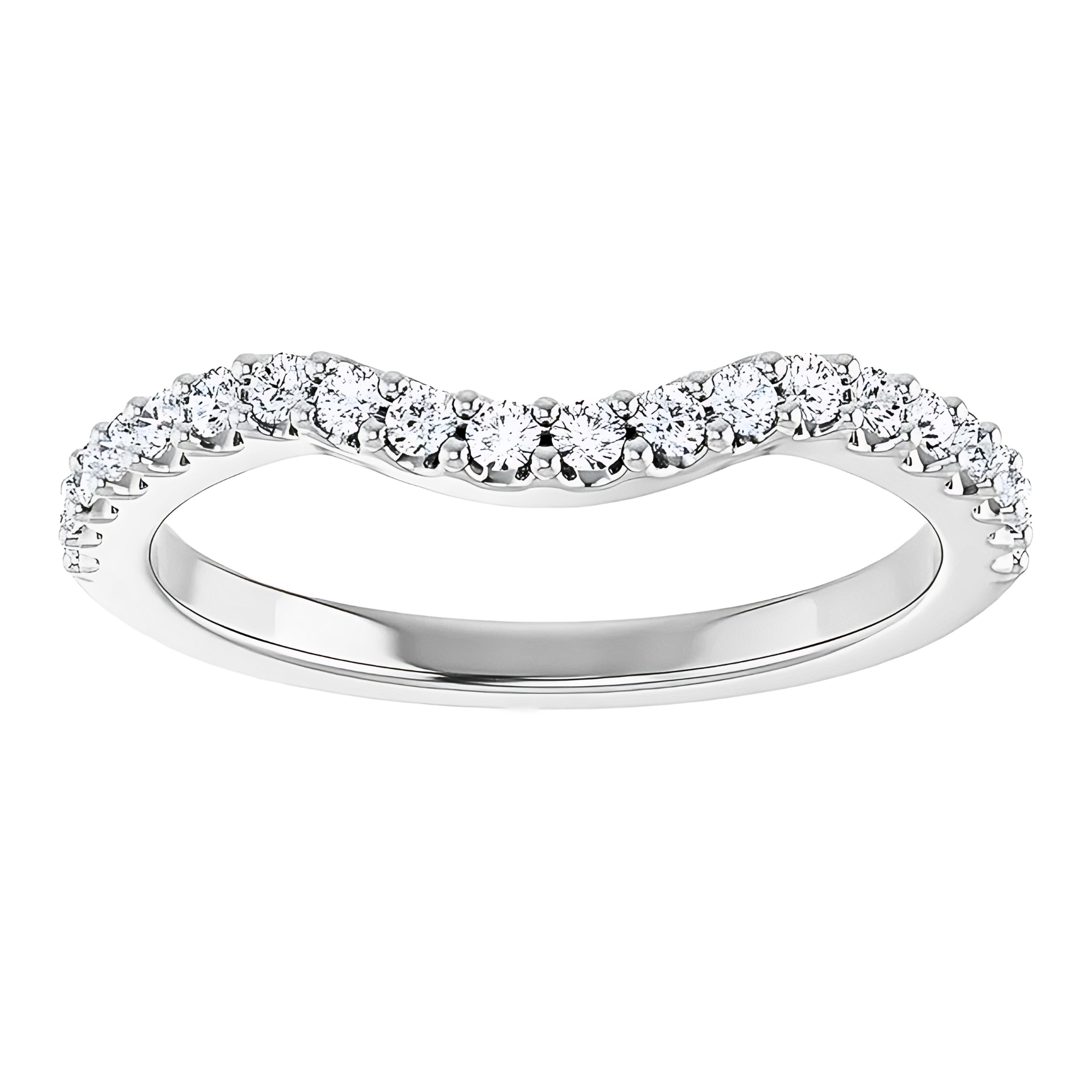 Summer Curved Pavé Diamond Wedding Ring