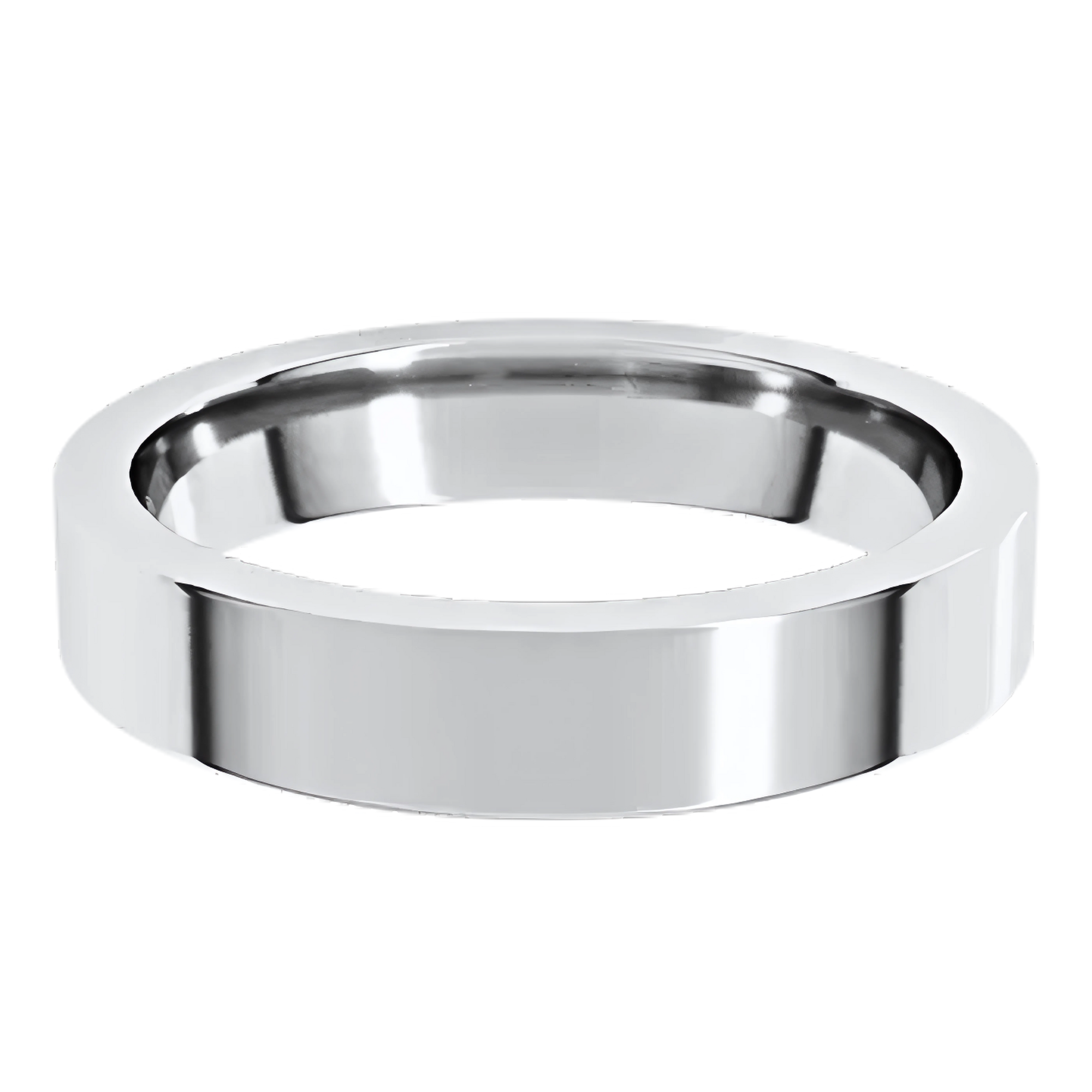 Comfort-Fit Flat Polished Men's Wedding Ring