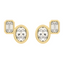 Hattie Oval & Emerald Lab Grown Diamond Bezel Stud Earrings