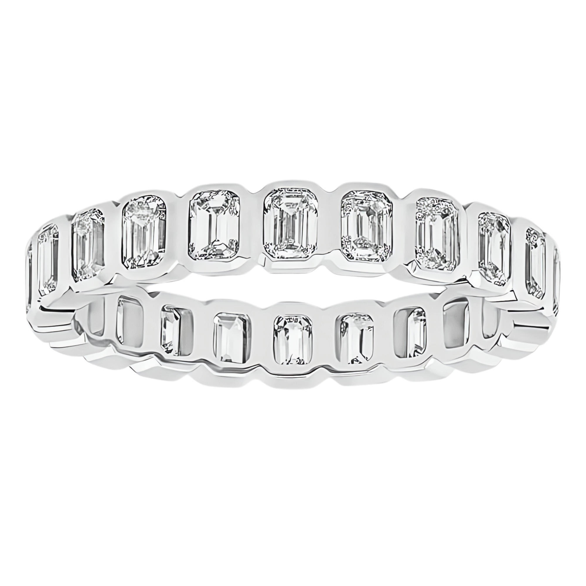Greta Emerald Bezel Lab Grown Diamond Eternity Ring