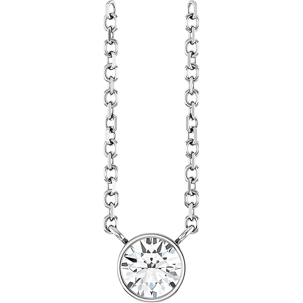 Hadley Solitaire Round Diamond Bezel Pendant Necklace